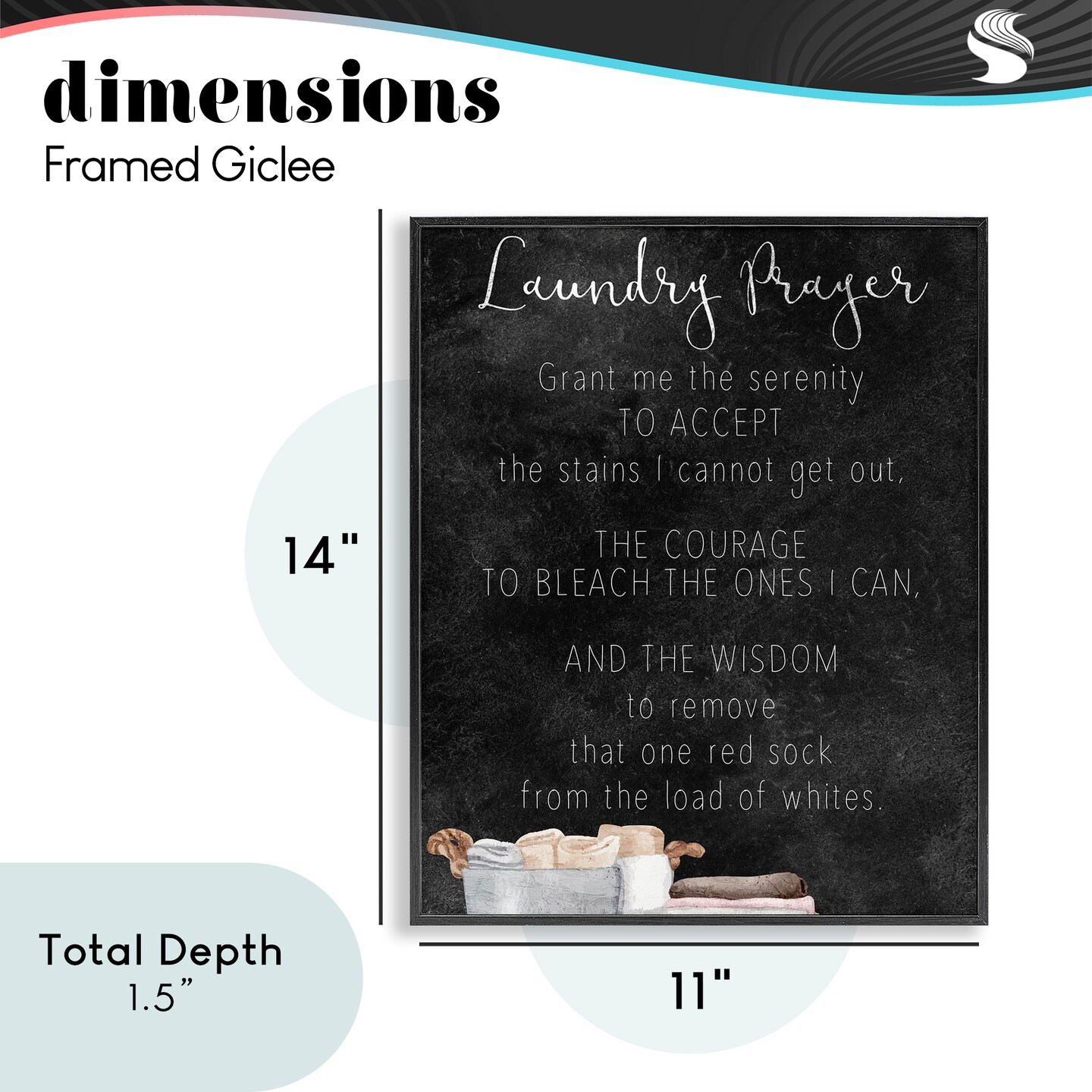 Stupell Industries Accept The Stains Laundry Prayer Framed Giclee, design by Kim Allen