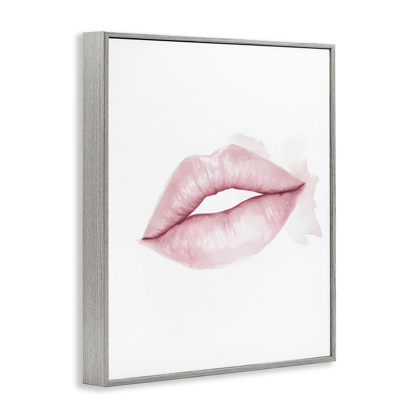 Stupell Industries Pink Lips Watercolor Framed Giclee, design by Christine Simpson Art