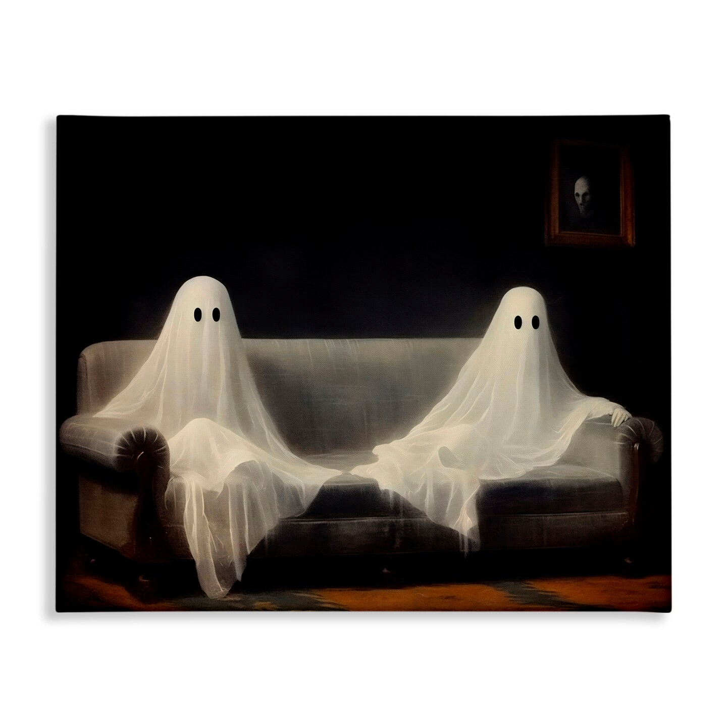 Stupell Industries Spooky Couch Ghost Duo Canvas, design by LSR Design Studio