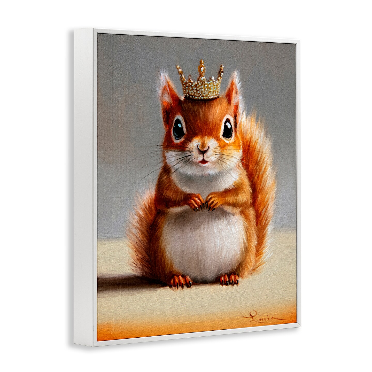 Stupell Industries Fancy Crowned Squirrel Framed Giclee, design by Lucia Heffernan