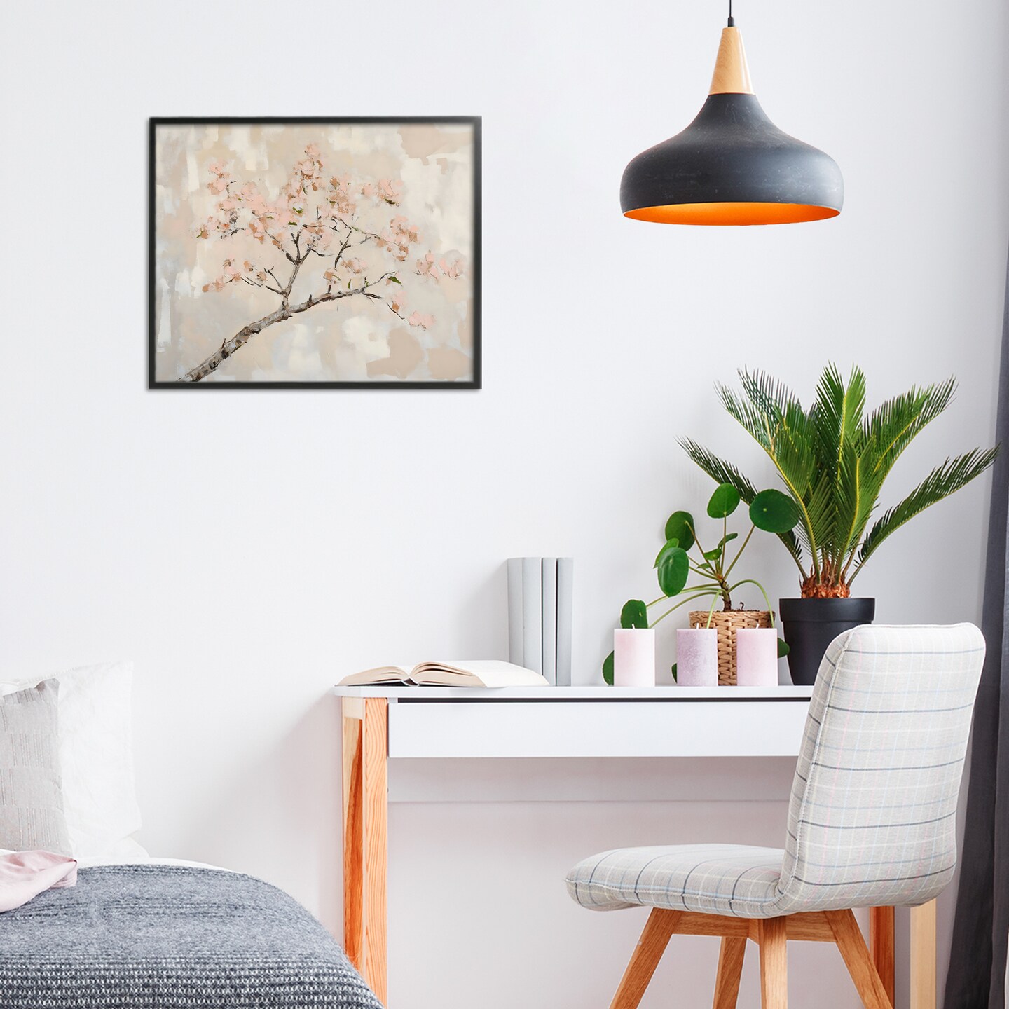 Stupell Industries Muted Cherry Blossoms Branch Framed Giclee, design by Franklyn Gregory