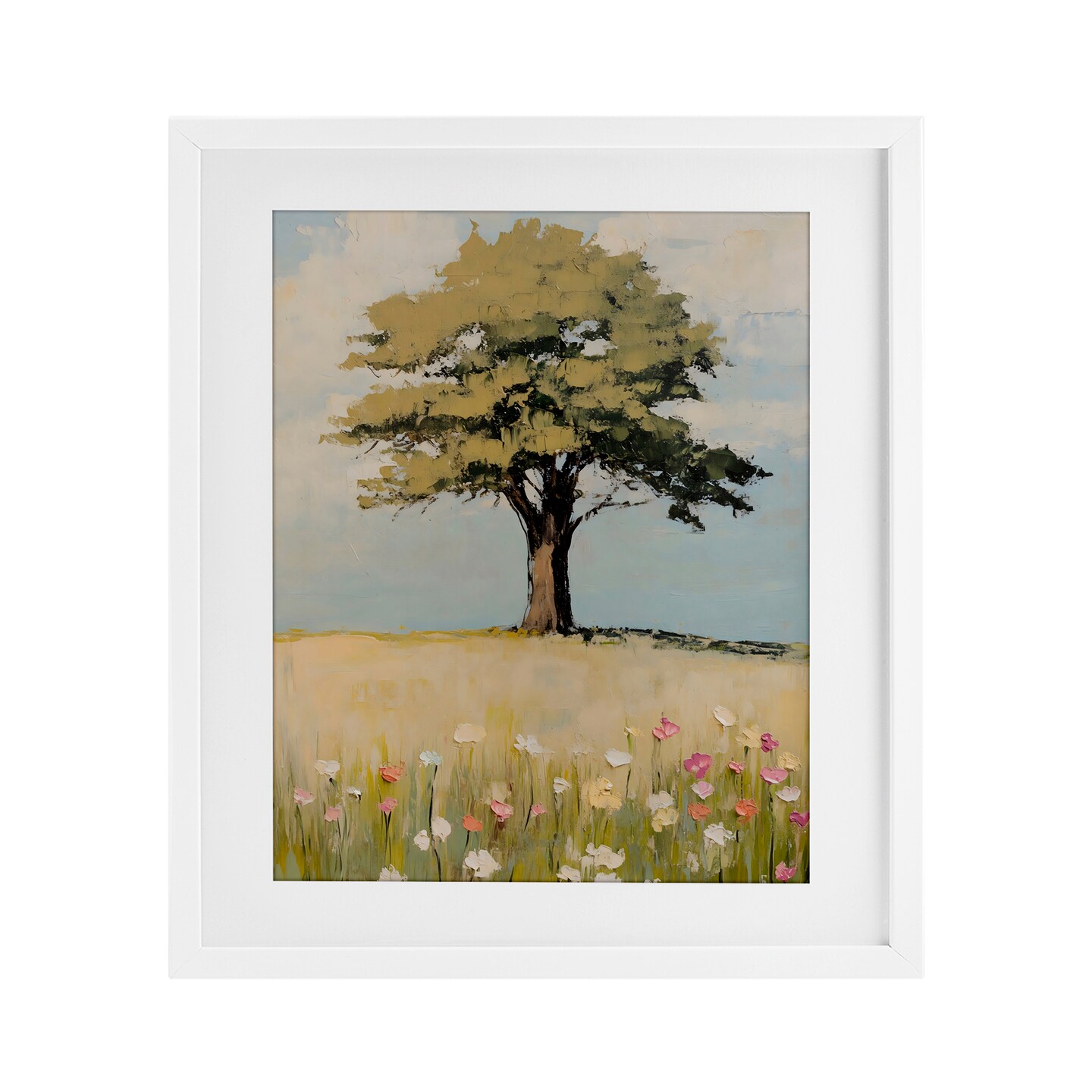 Stupell Industries Grown Oak Tree in Field Framed Print Under Glass, design by Franklyn Gregory
