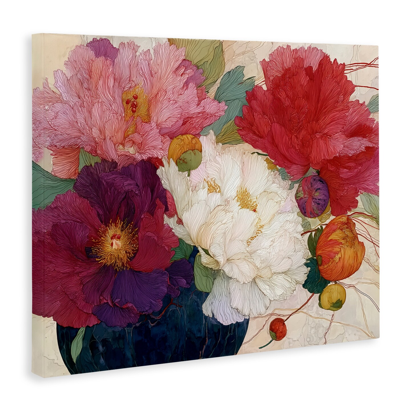 Stupell Industries Haiku Ornate Flower Petals Canvas, design by Annabelle Hall