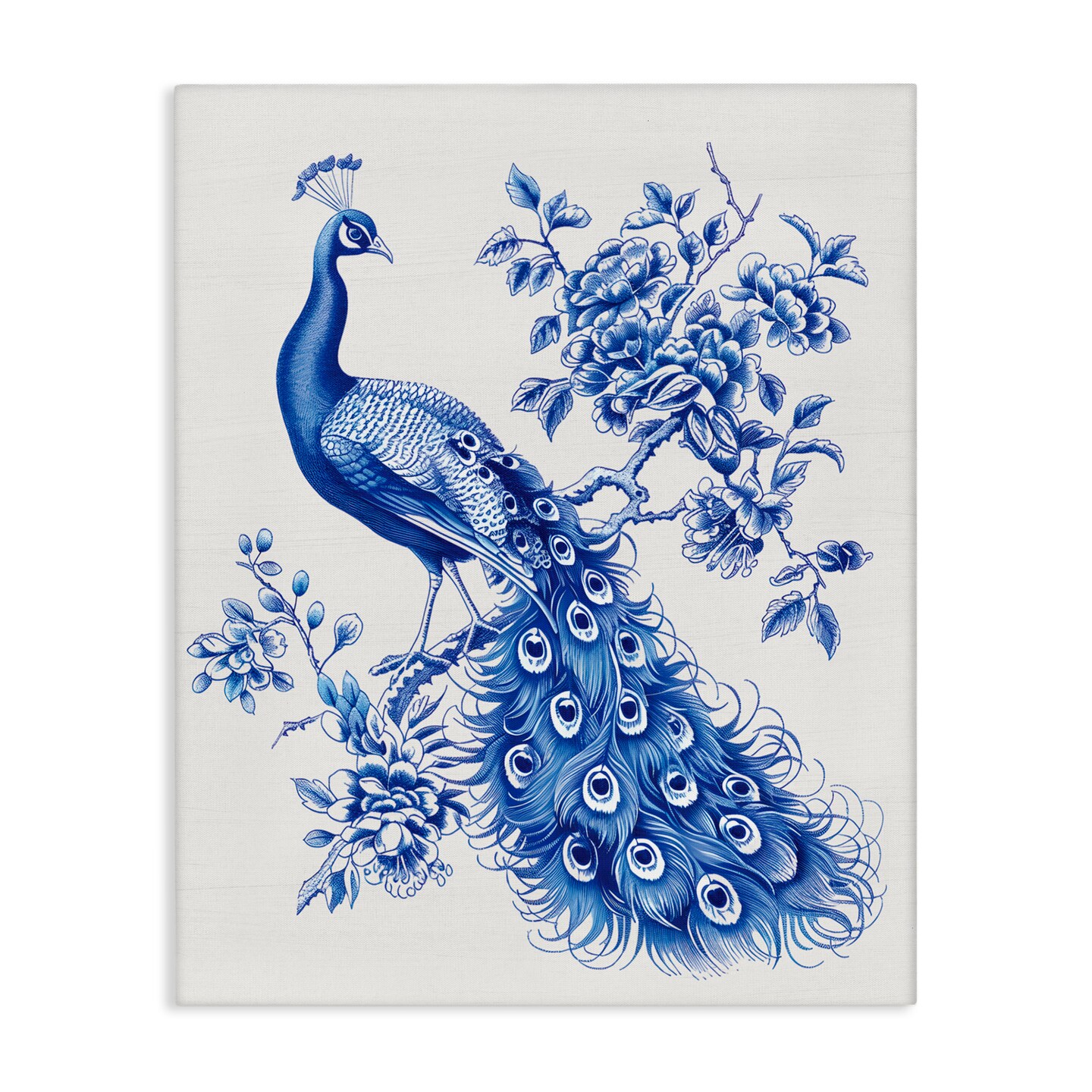 Stupell Industries Vintage Peacock in Toile Style Canvas, design by Lettered and Lined