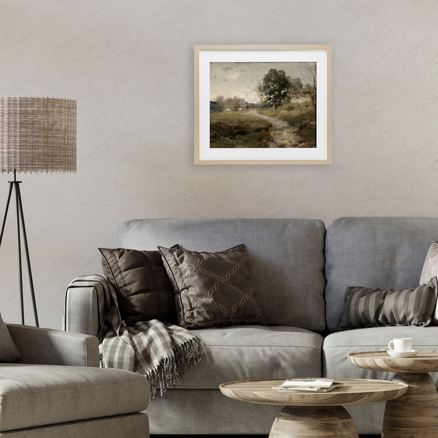 Stupell Industries Vintage Farmhouse Scenic Landscape Framed Print Under Glass, design by Riley B
