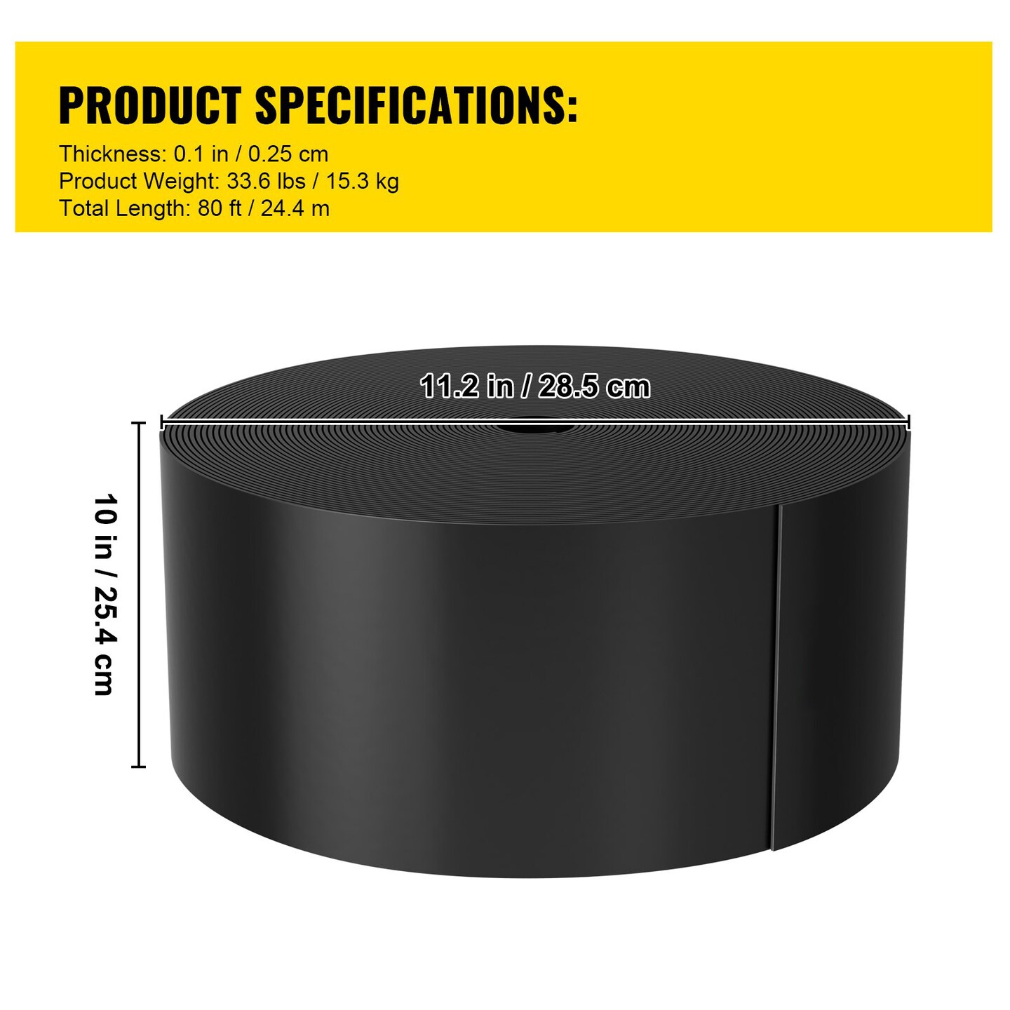 Black HDPE Garden Landscape Edging 10-Inch Flexible Lawn Border