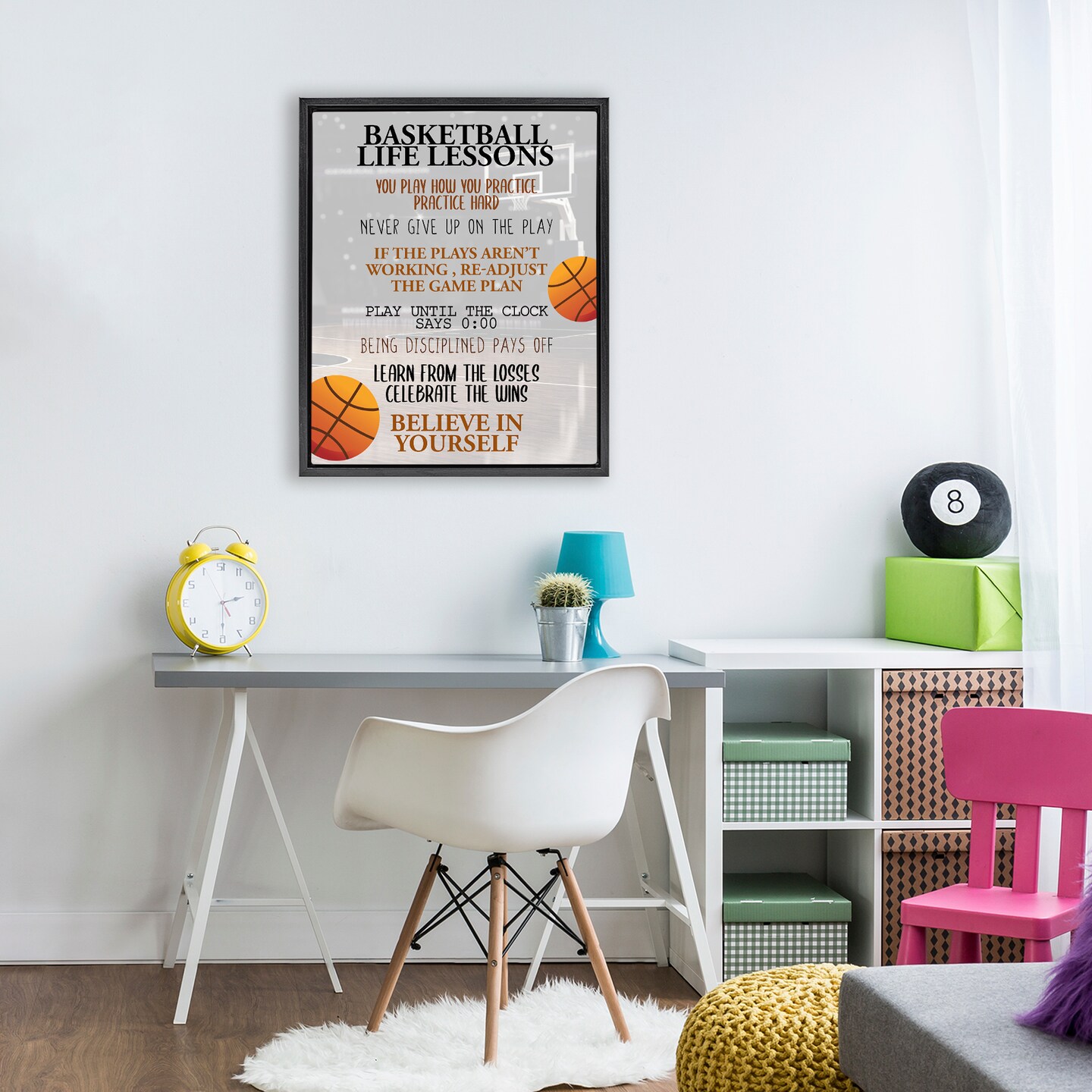 Stupell Industries Basketball Life Lessons Floating Frame, design by Kim Allen