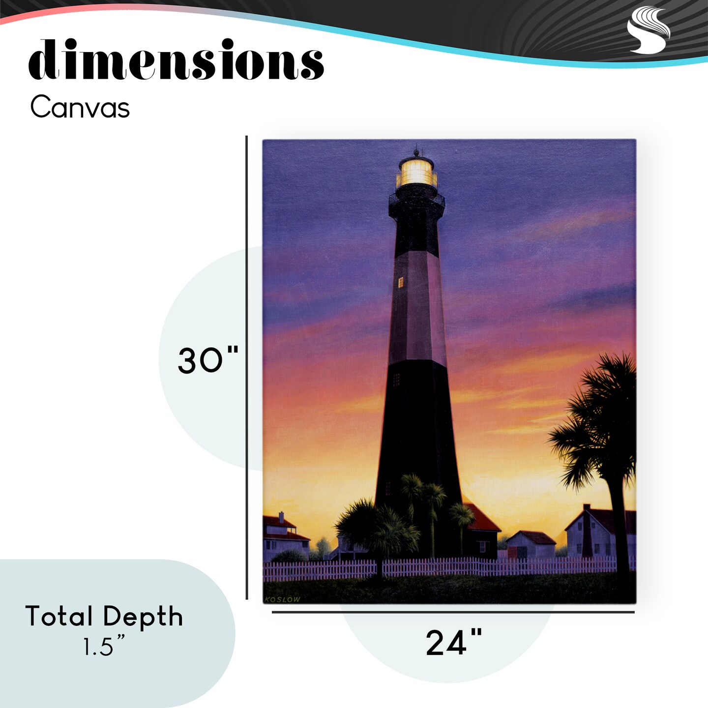 Stupell Industries Georgia Tybee Island Lighthouse Canvas, design by Wind River Studios