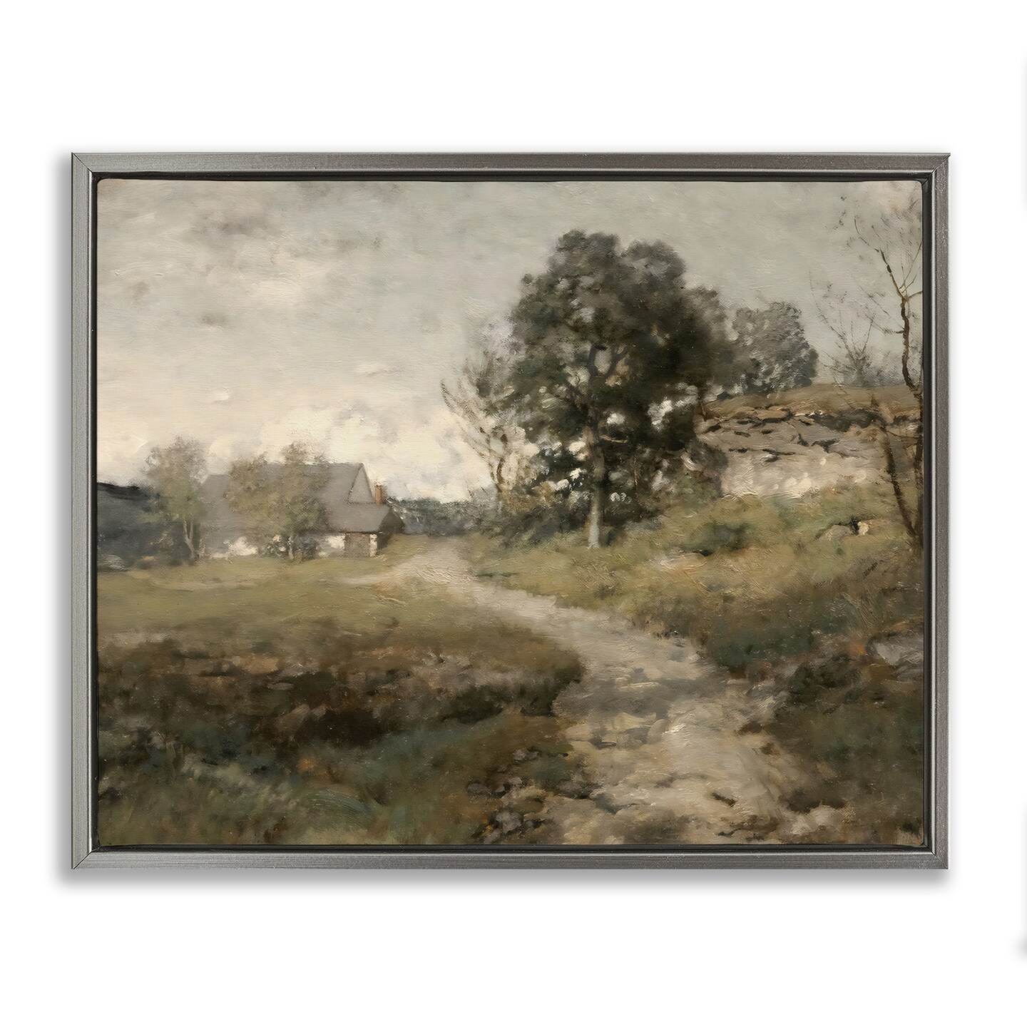 Stupell Industries Vintage Farmhouse Scenic Landscape Floating Frame, design by Riley B