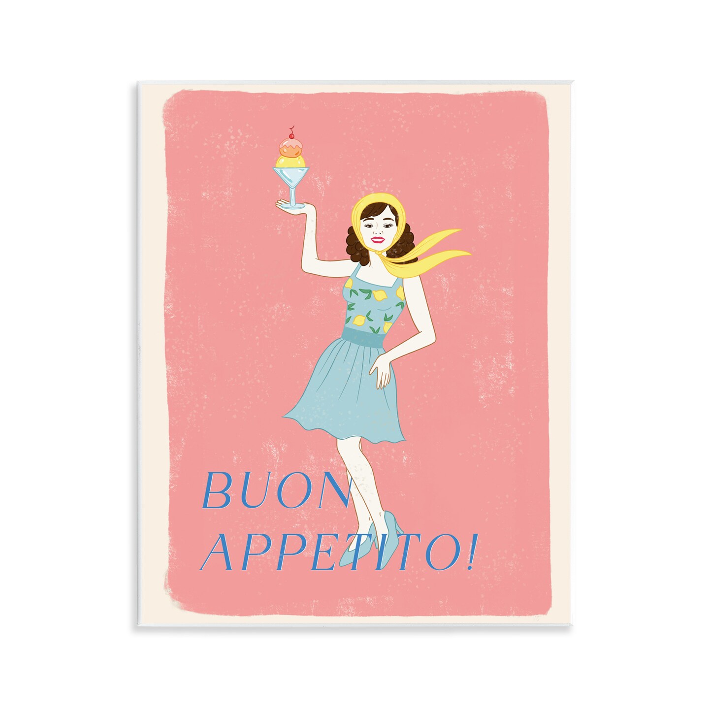 Stupell Industries Buon Appetito Vintage Italian Poster Wall Plaque, design by Rachel Nieman