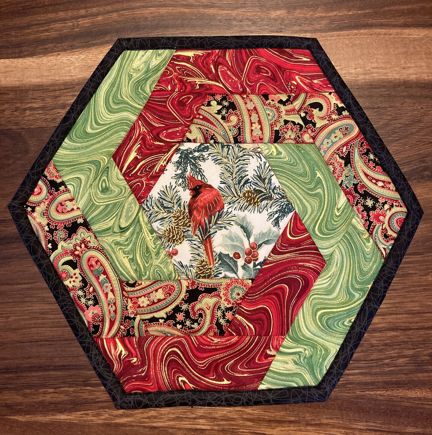 December Cardinal in Pine Quilted Table Topper | MakerPlace by Michaels
