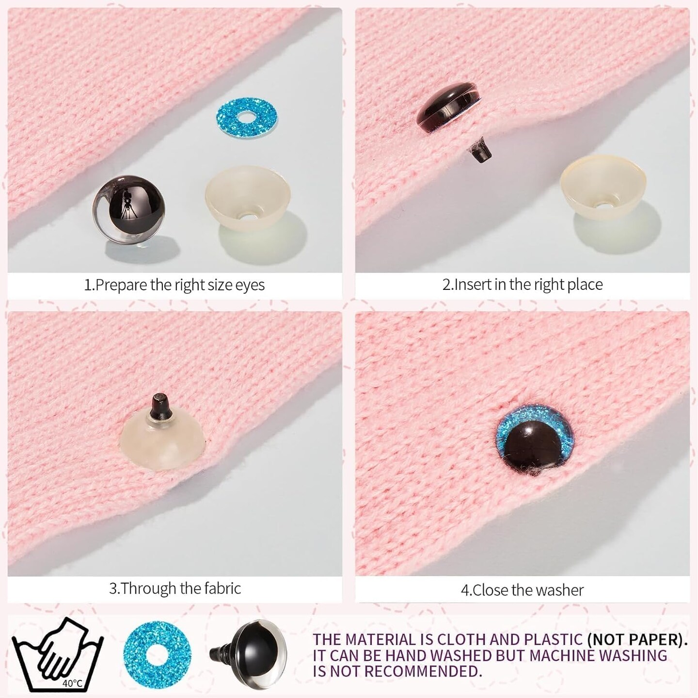 120pcs - Colorful Safety Eyes for Crocheting