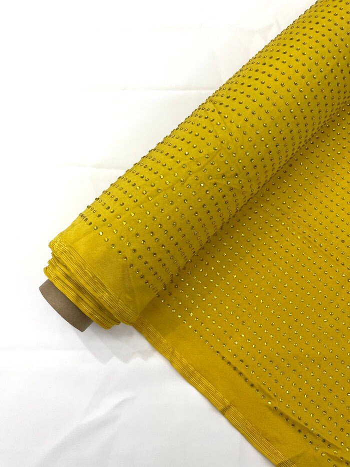 1 Yard Rhinestone Stretch Spandex Fabric Nylon for Costumes, Leggings & Décor Width 54"