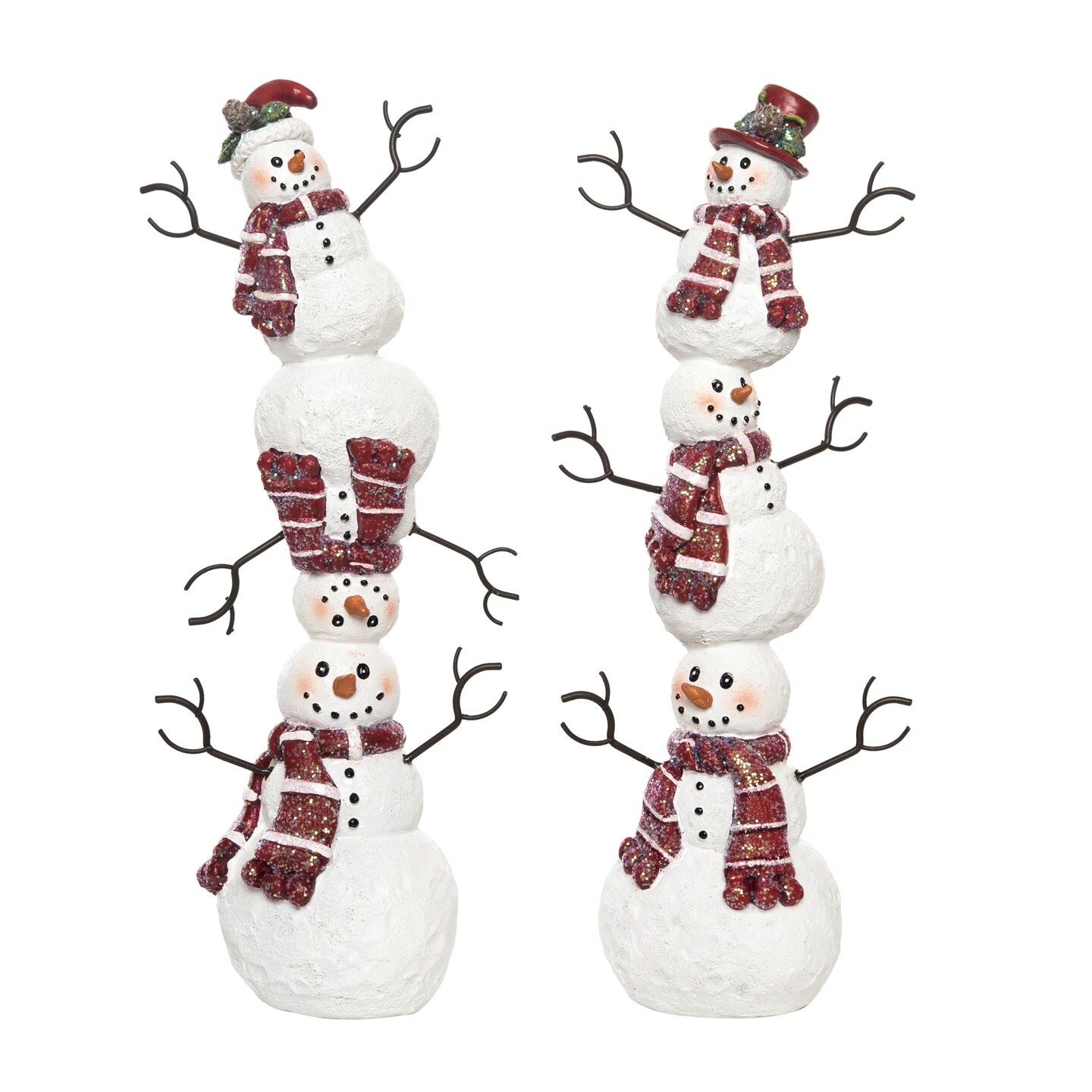 Resin Stacked Snowman Figurine Set of Two Christmas Decor | Michaels