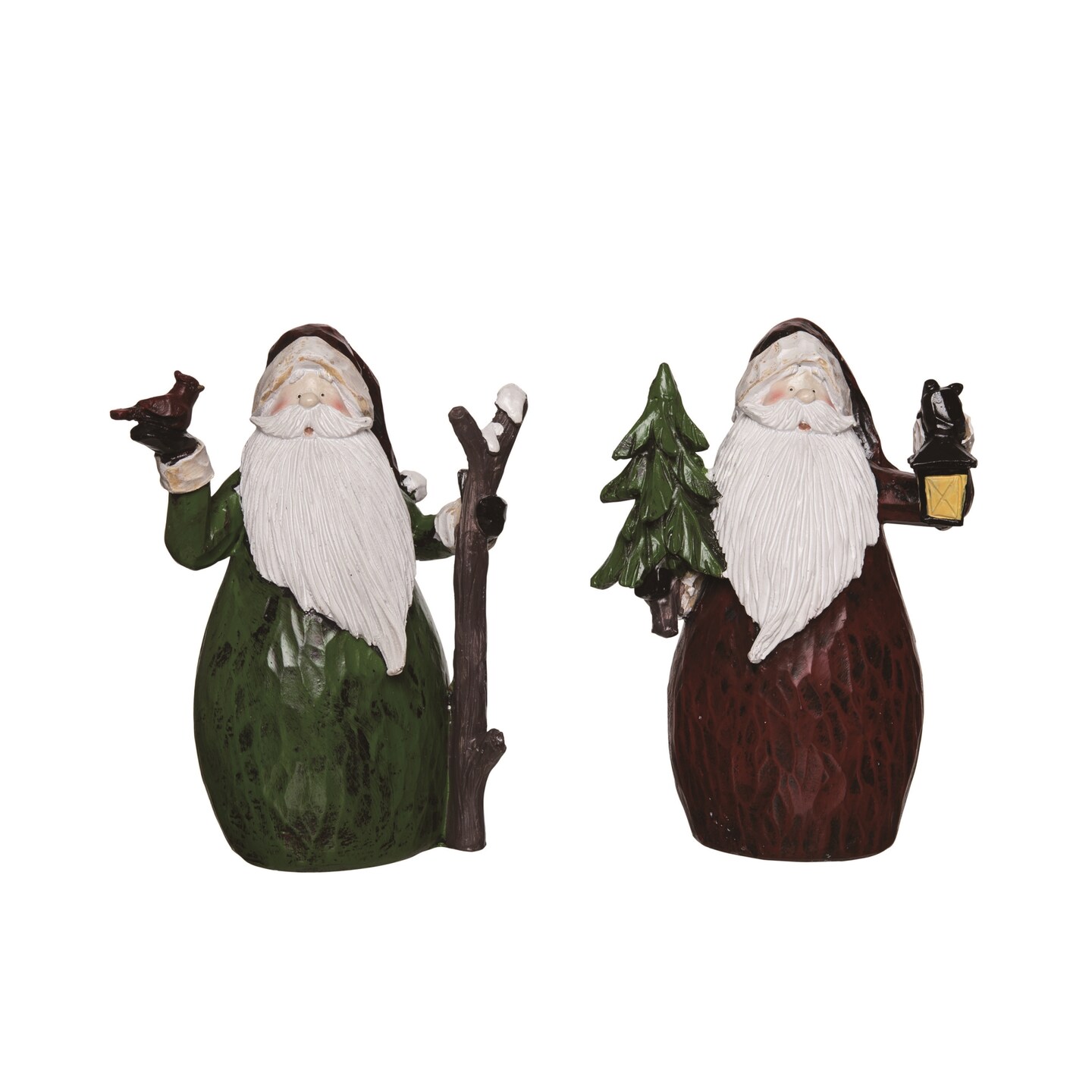 Resin Chunky Woodcut Santa Figurine Set of 2 Christmas Decor | Michaels