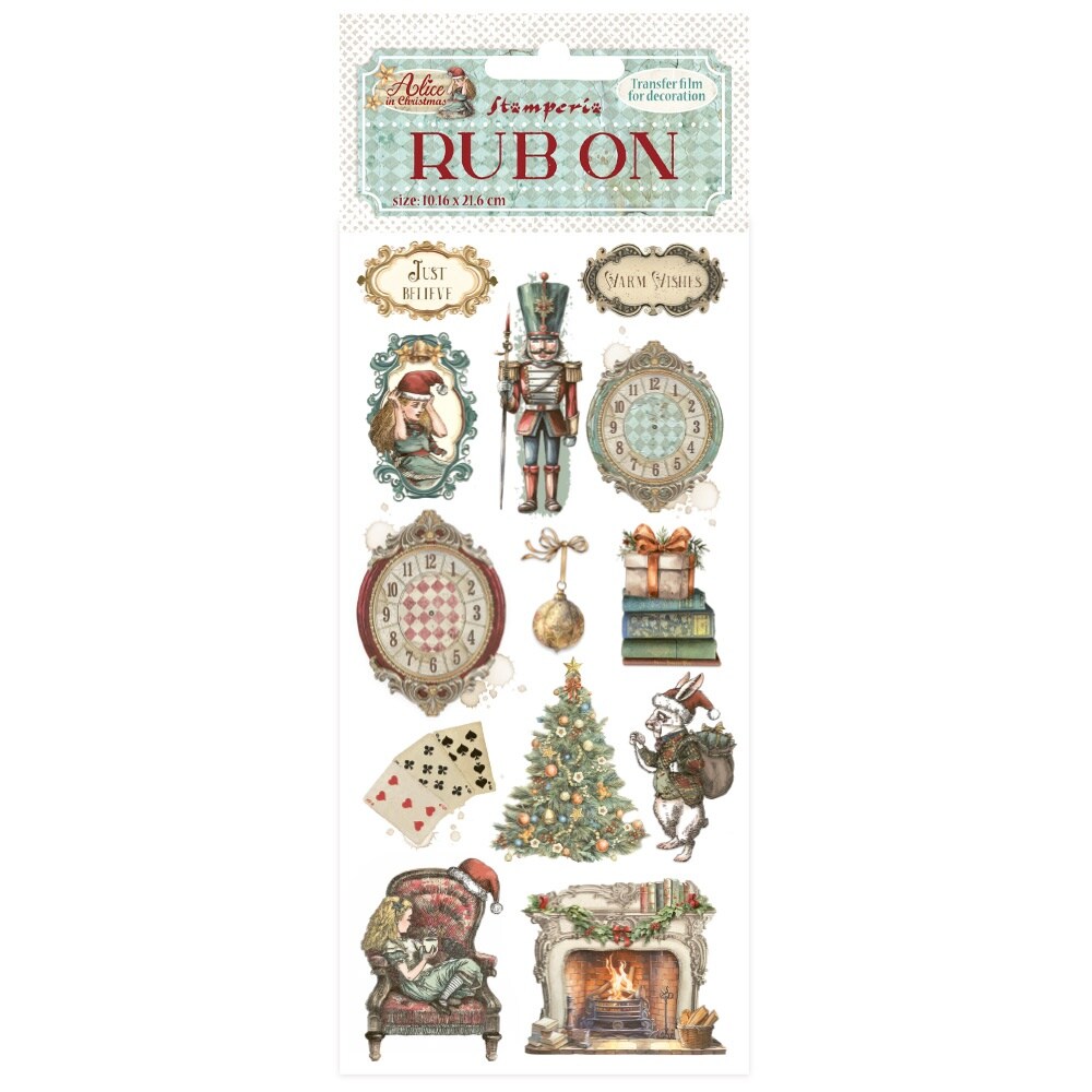 Stamperia Rub-On 4&#x22;X8.5&#x22;-Alice In Christmas Soldiers