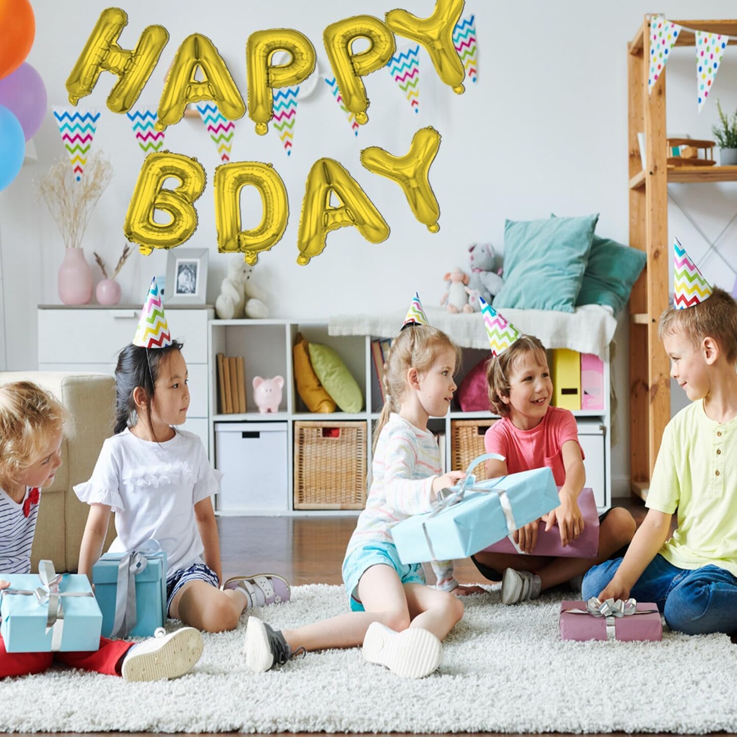 [85 PCS] Foil Personalized Name Happy Birthday Balloons Letters