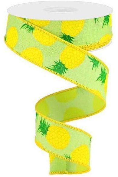 1.5&#x22; Pineapple Royal Ribbon: Green (10 Yards)