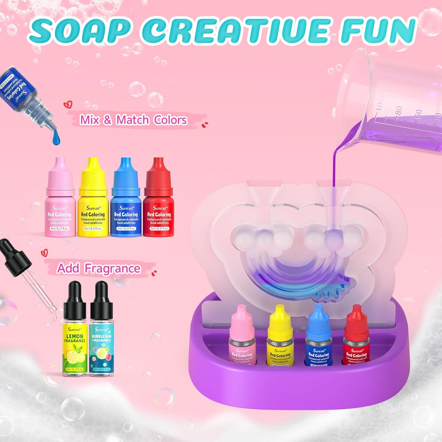 Unicorn Soap Making Kit for Kids Age 6-12+, Arts and Crafts Kits for Kids Girls Birthday Gifts, DIY Craft Science Toys STEM Creative Activity Make Your Own Soap Kit for Girls &#x26; Boys