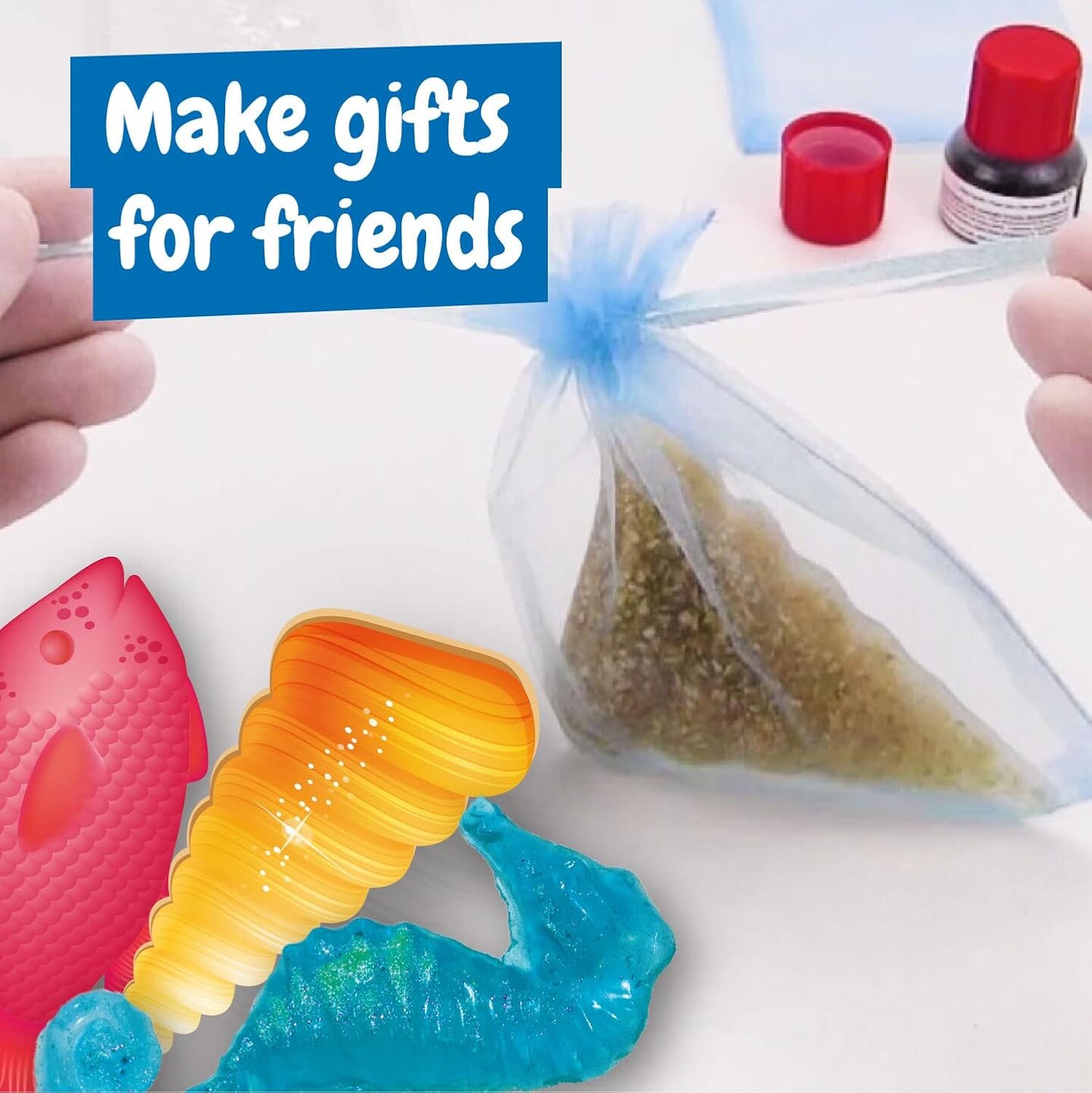 Soap Maker Kit for Kids - Make Your own Soaps and Bath Salts, Soap Moulds for Kids + Gift Bags Included, Crafts for 8+ Year Old Girls and Boys, Stem Toy, Gift for Girls and Boys Age 8-12+