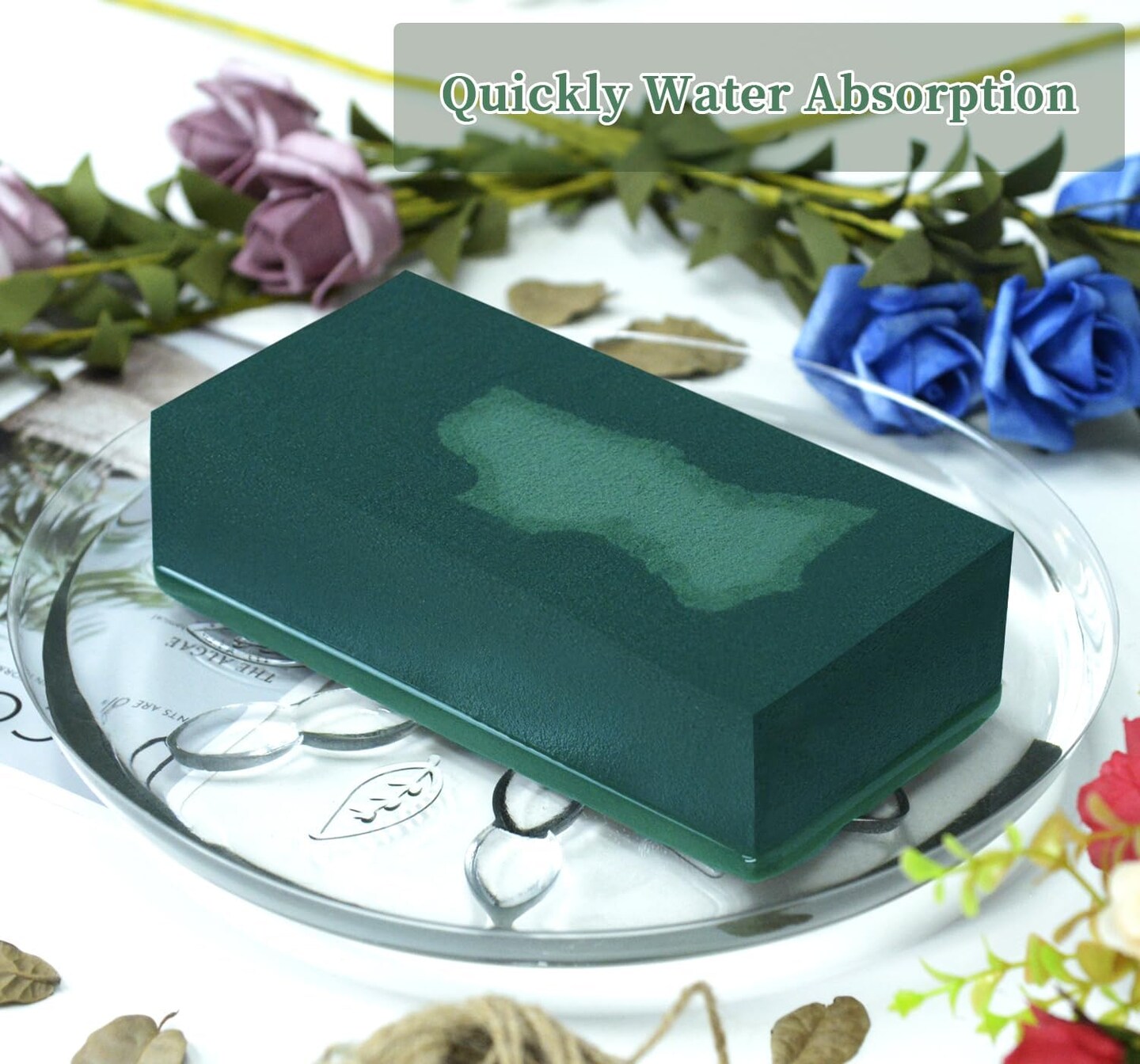Floral Foams Blocks 4Pcs (7&#x22;L x 3.5&#x22;W x 2.1&#x27;&#x27;H) Green Wet Dry Flower Foam Bricks Large Florist Plant Foam for Artificial and Fresh Flower Arrangement