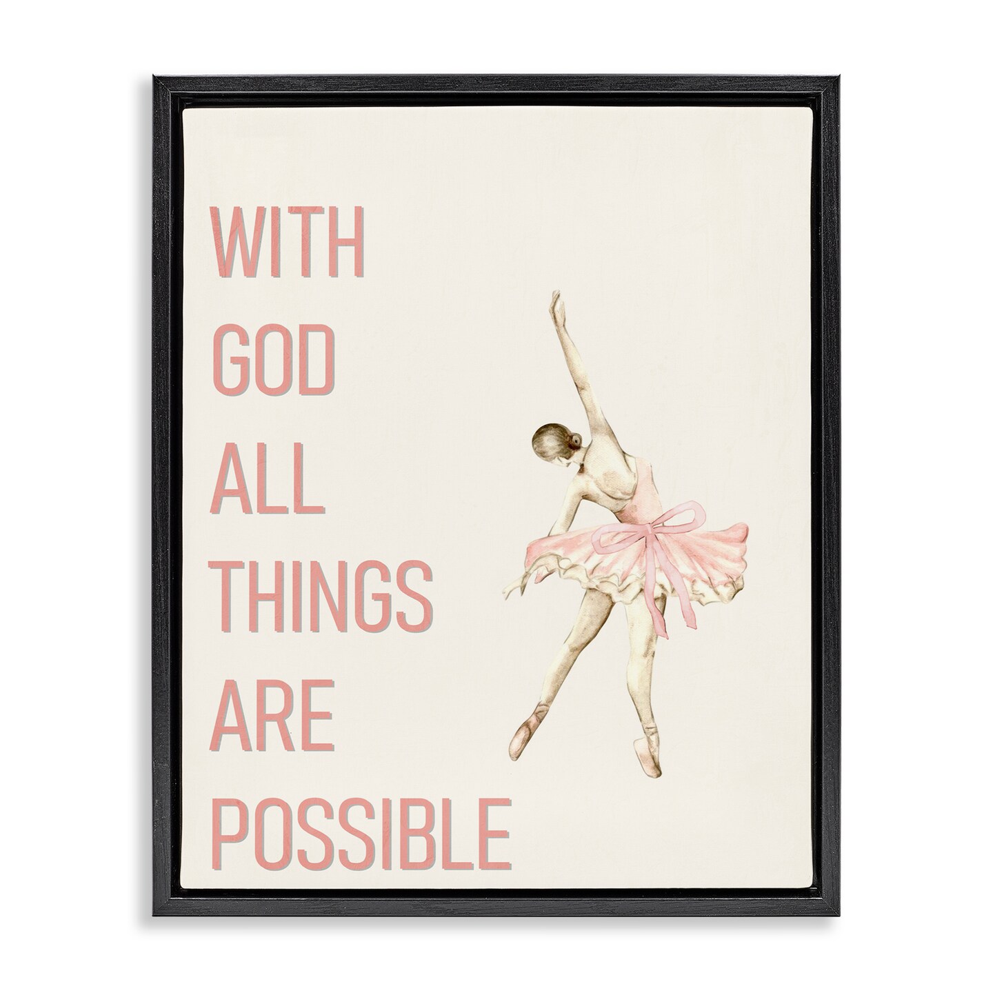 Stupell Industries All Things Possible Ballerina Floating Frame, design by Kim Allen