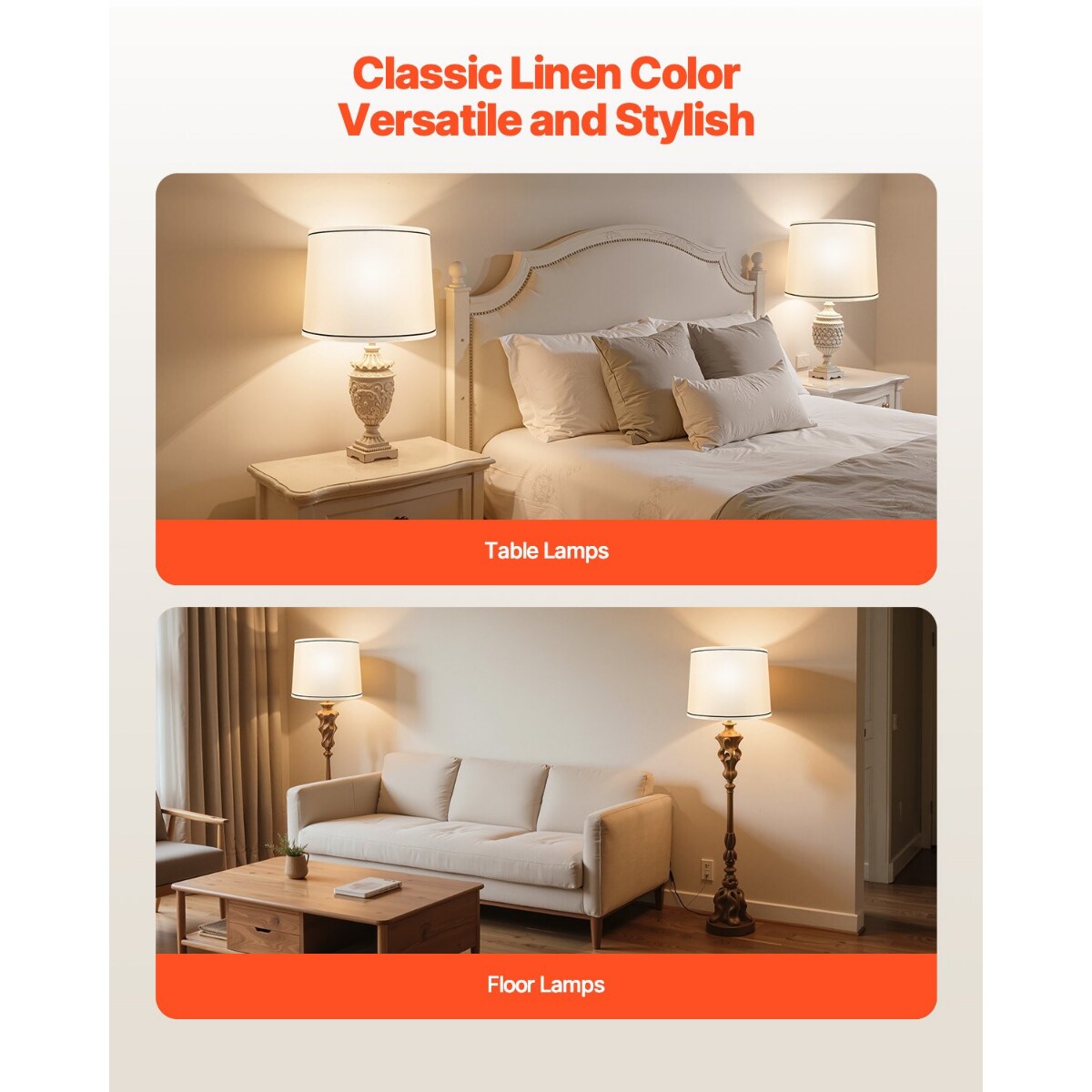 Medium Drum Lamp Shades Linen Replacement for Table Floor Pendant Lamps