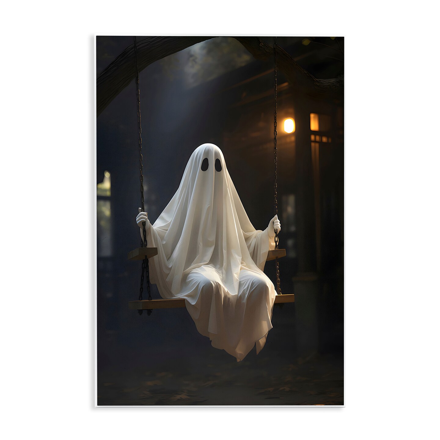 Stupell Industries Lone Swinging Ghost Wall Plaque, design by LSR Design Studio
