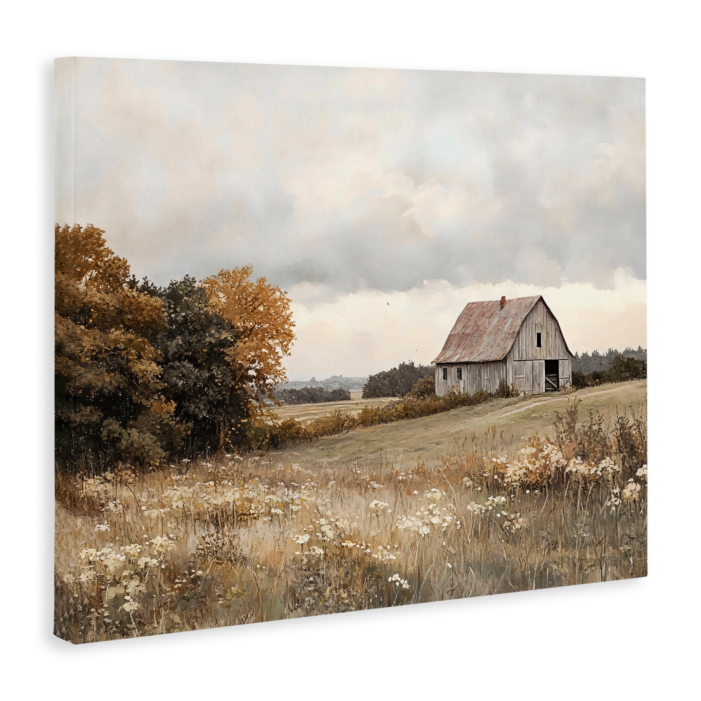 Stupell Industries Muted Autumn Barn Meadow Canvas, design by LSR Design Studio