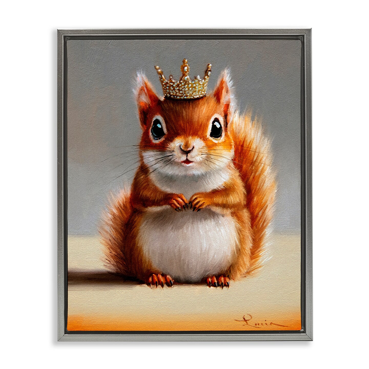 Stupell Industries Fancy Crowned Squirrel Floating Frame, design