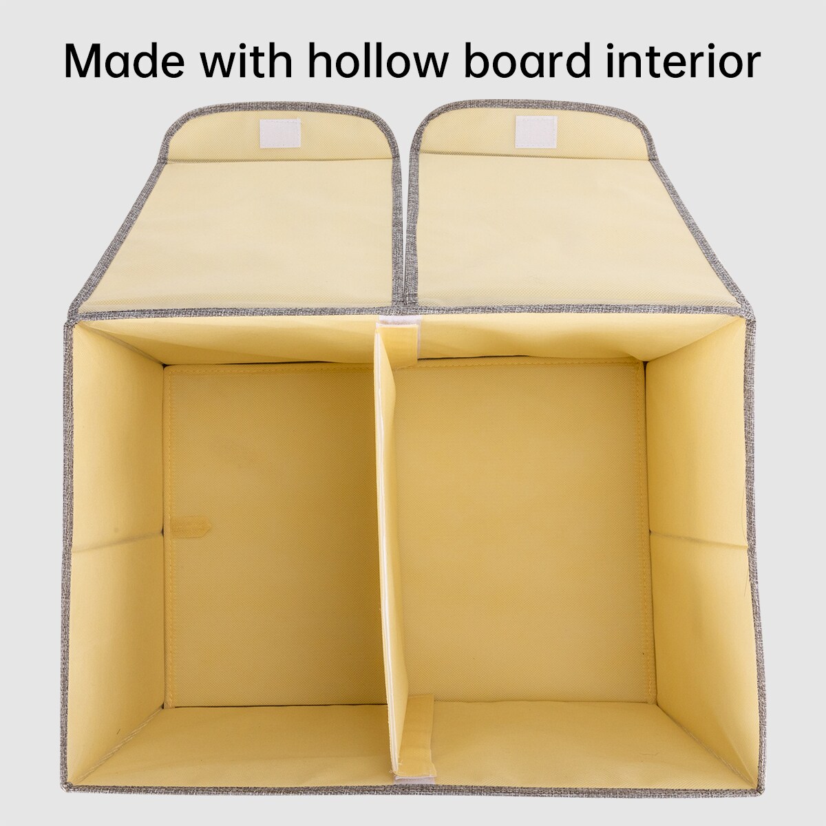 VUSIGN 8.8″ × 11.2″ Wardrobe Flip‑Top Storage Box Small Dark Gray – Dual‑Lid Fabric Organizer Bin with Divider, Collapsible & Stackable