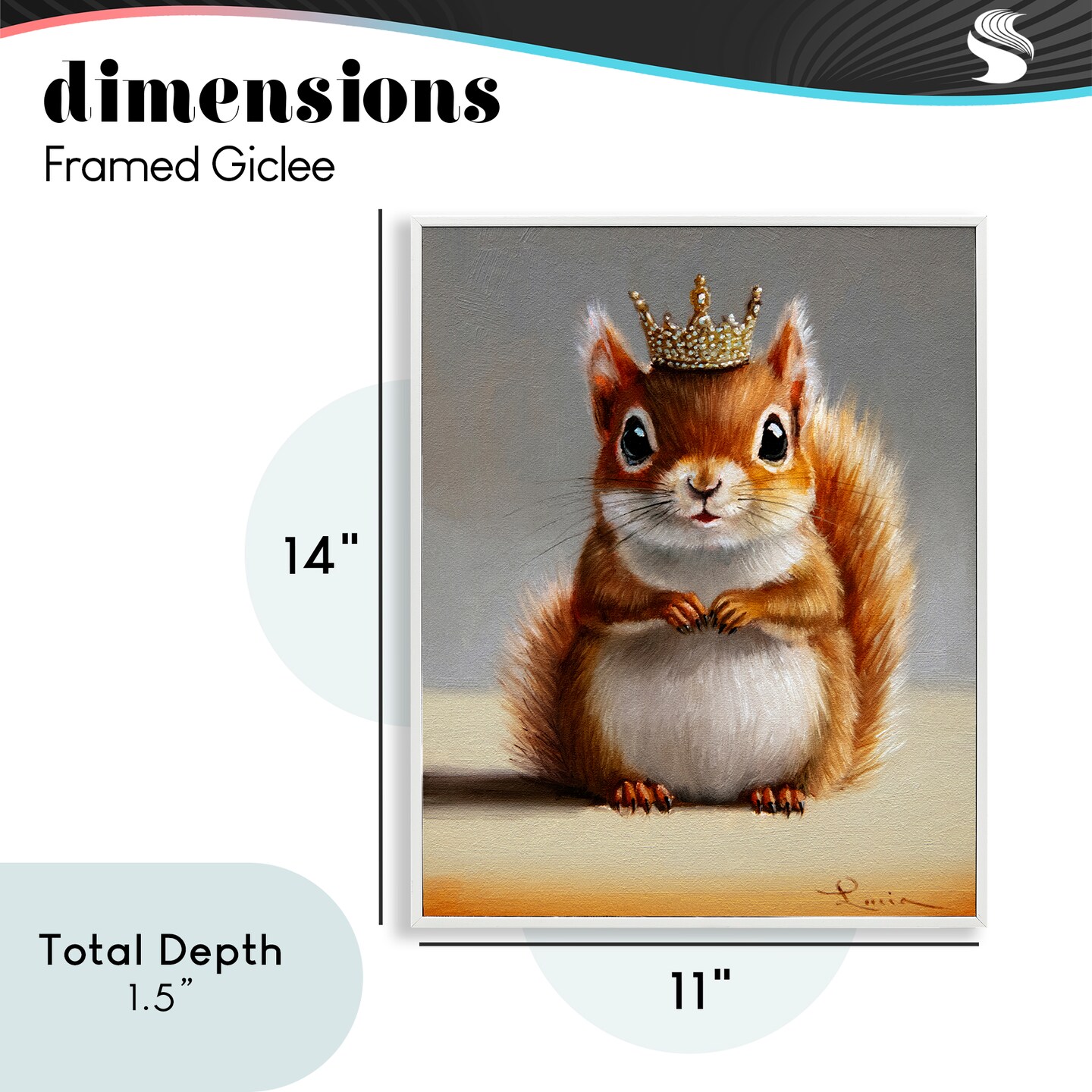 Stupell Industries Fancy Crowned Squirrel Framed Giclee, design by Lucia Heffernan