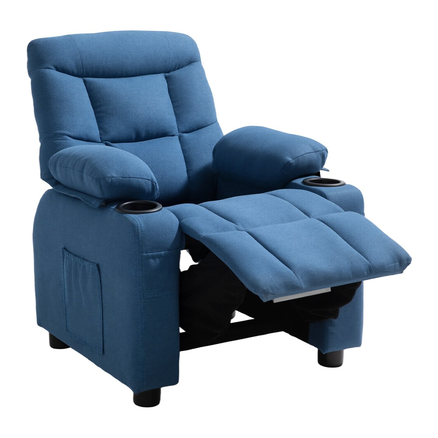 Kids Recliner Chair with Cup Holders Adjustable Backrest and Footrest for Boys Girls