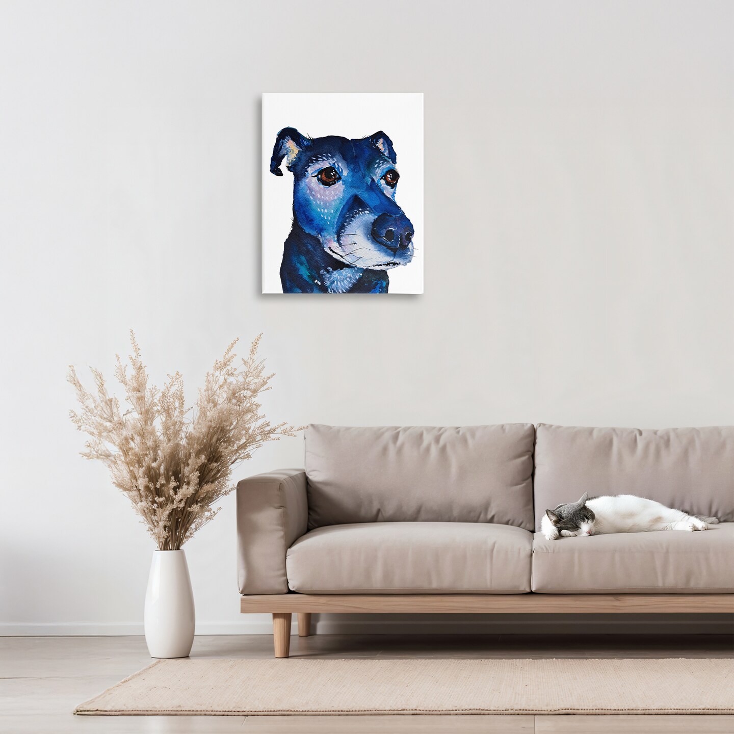 Stupell Industries Expressive Blue Dog Canvas, design by Tatiana Roberts
