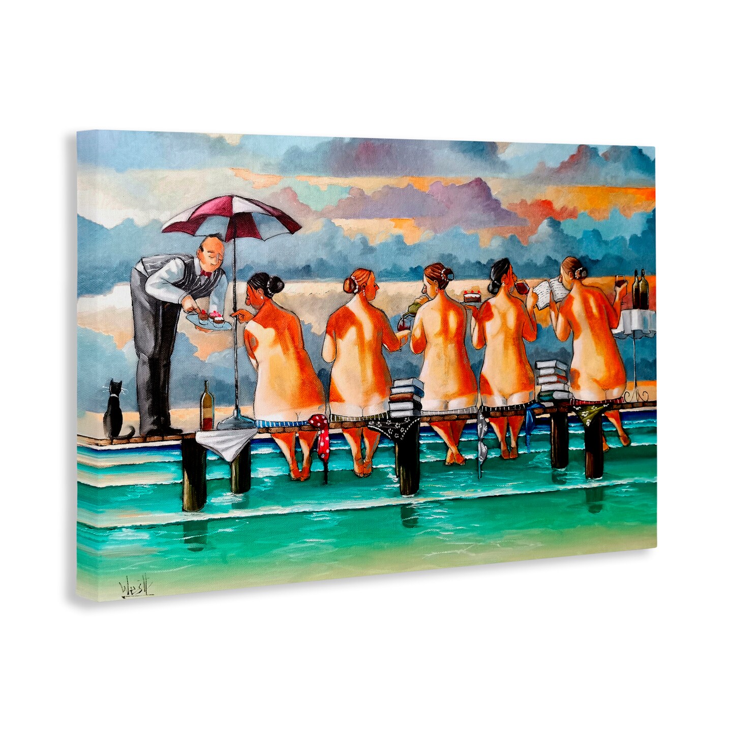 Stupell Industries The Book Club Beachgoers Canvas, design by Ronald West