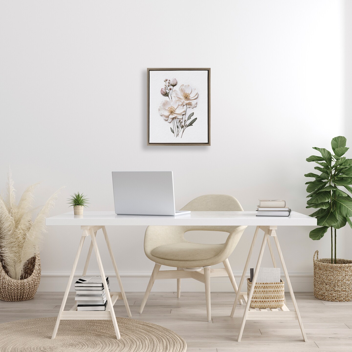 Stupell Industries Elegant Pressed Flowers Floating Frame, design by Lettered and Lined