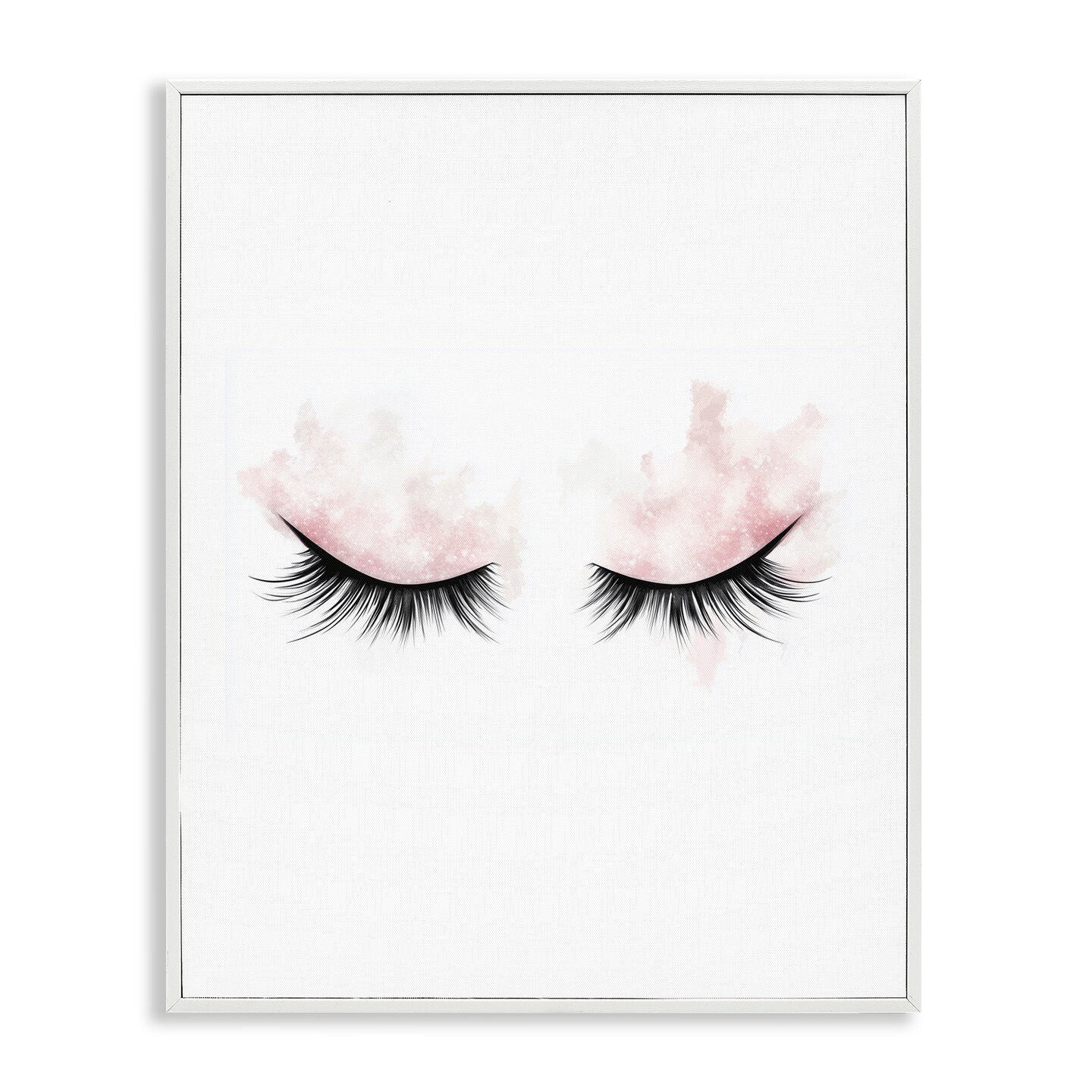 Stupell Industries Pastel Pink Makeup & Lashes Framed Giclee, design by Christine Simpson Art