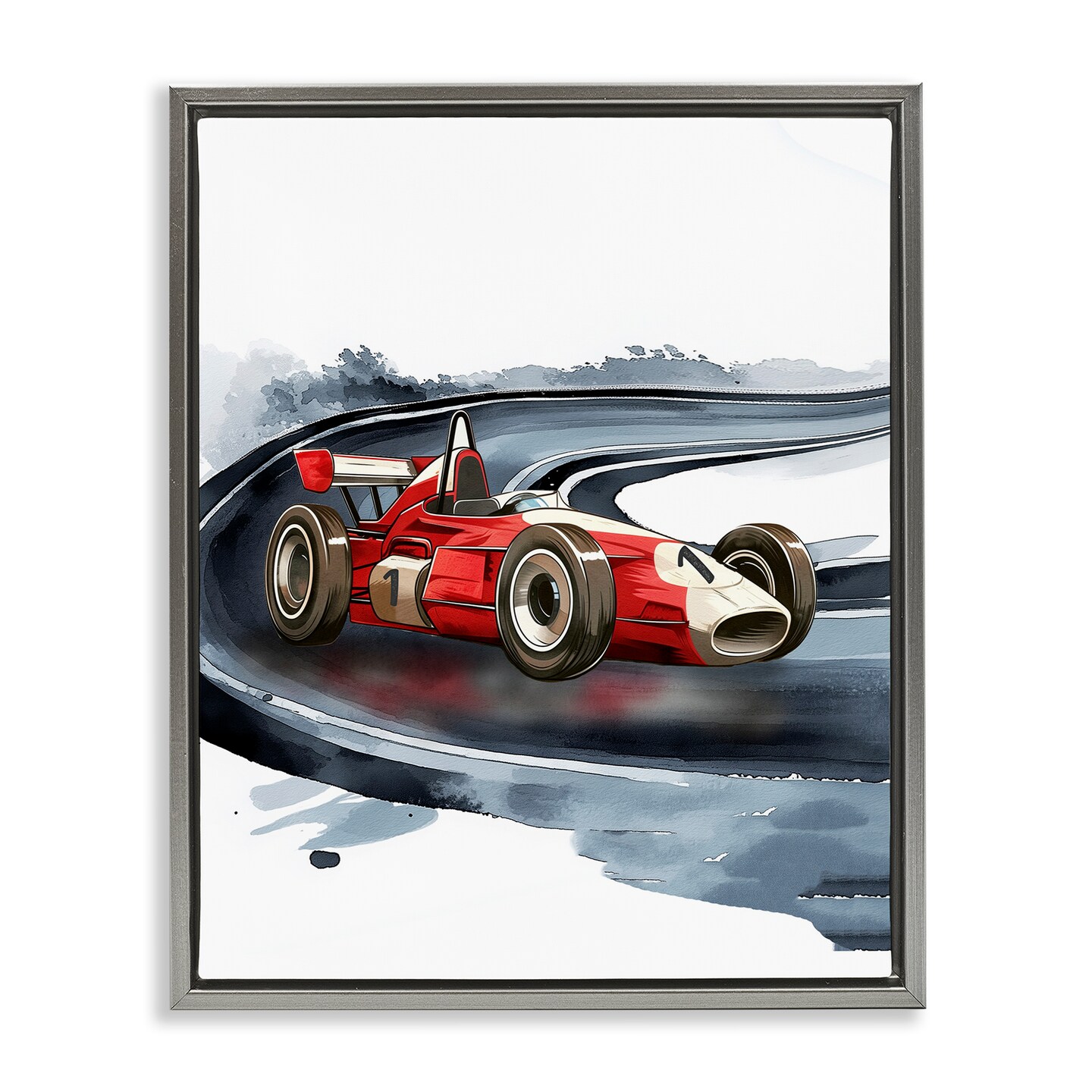 Stupell Industries Race Day F1 Car Floating Frame, design by Christine Simpson Art