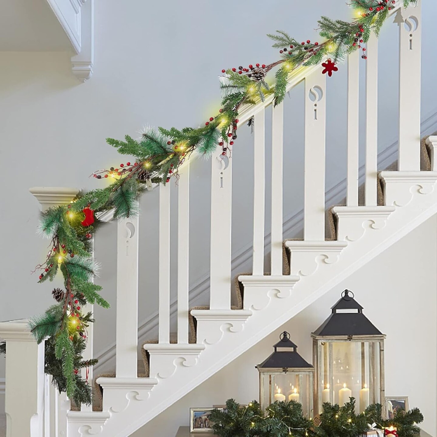 6 FT Pre-lit Artificial Christmas Garland with 20 LED Lights