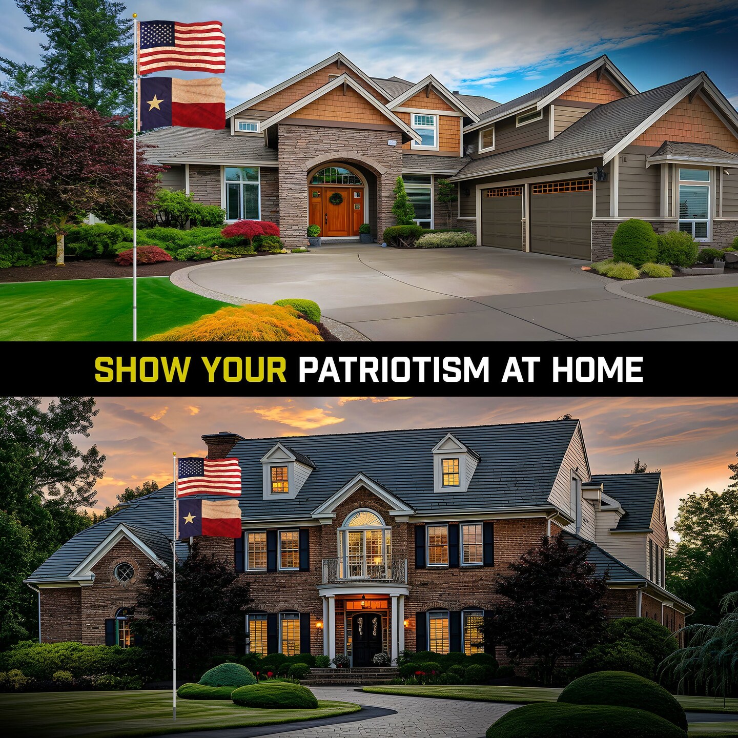 G128 Combo Pack: 25 Ft Telescoping Aluminum Flagpole (Silver) & American and Texas Tea Stained Flags 3x5 Ft, Both ToughWeave Series Embroidered Polyester | Pole with Flags Included