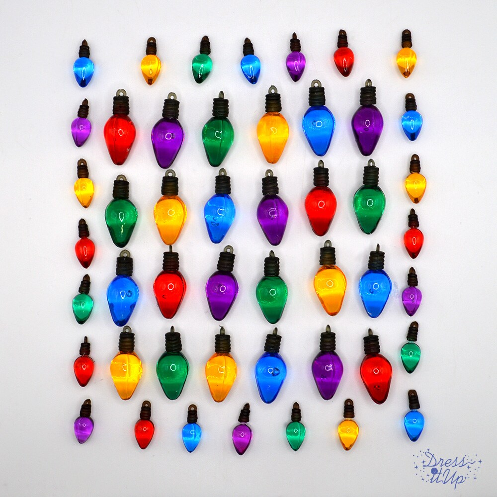 Dress It Up Buttons Old Fashioned Christmas Lights Super Value Pack, 40pcs+ Sewing Shank Embellishments