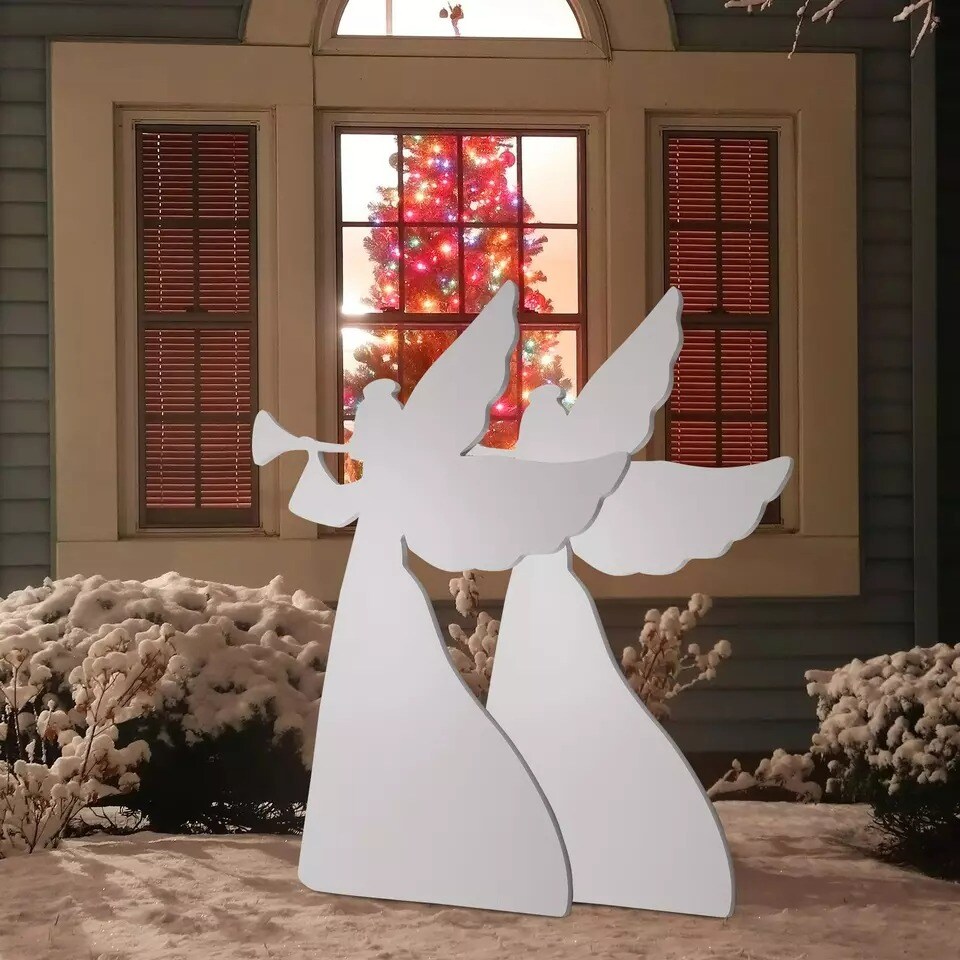 Outdoor Christmas Decorations Angels Set of 2 Weather-Resistant PVC for Yard