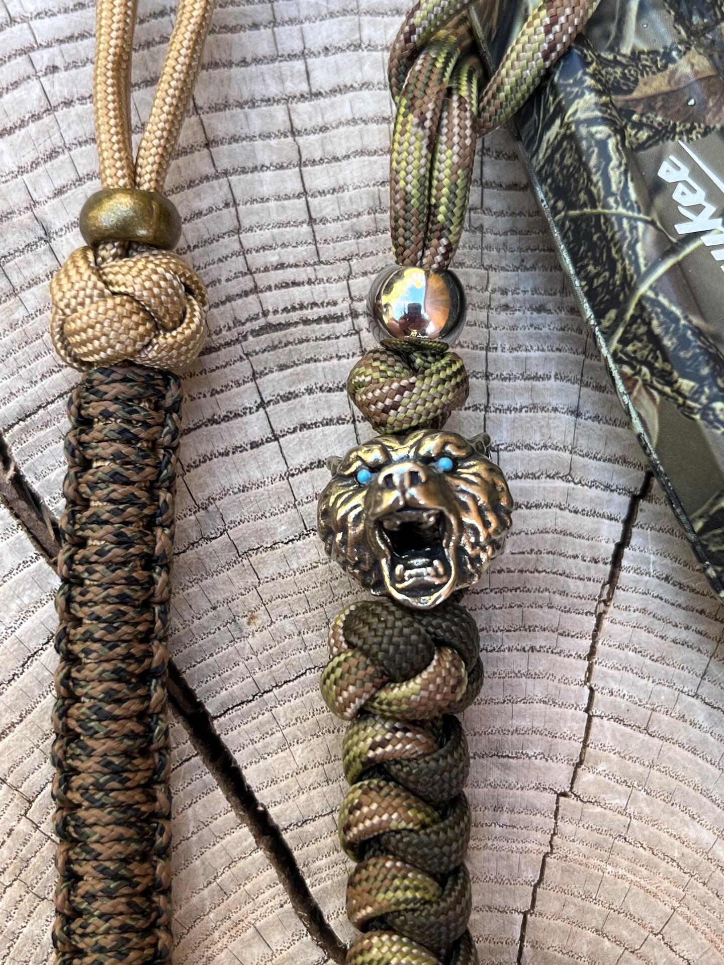 Roaring Bear Paracord EDC Knife Solid Brass