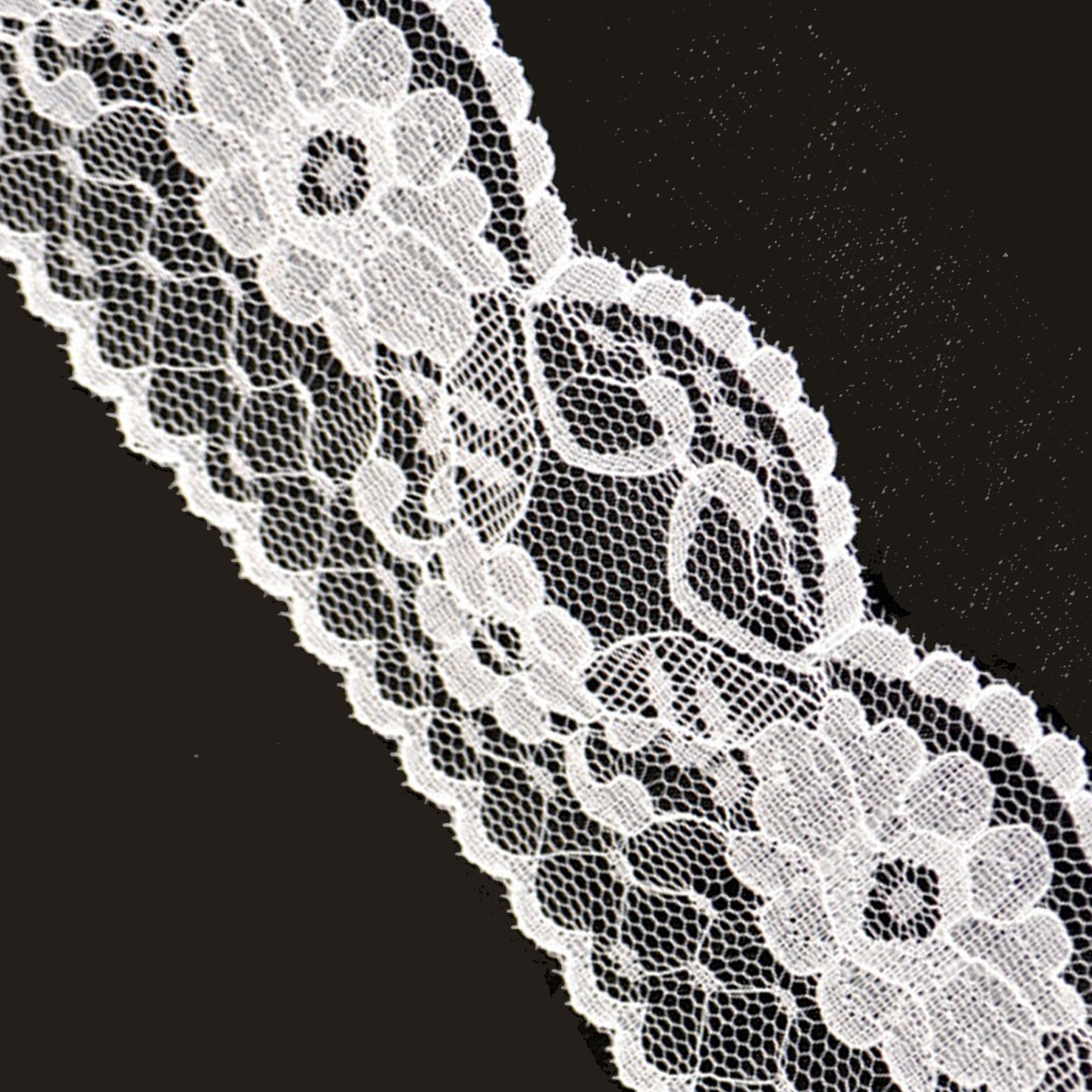 2.5&#x22; x 200 Yards White Flat Lace Trim Roll