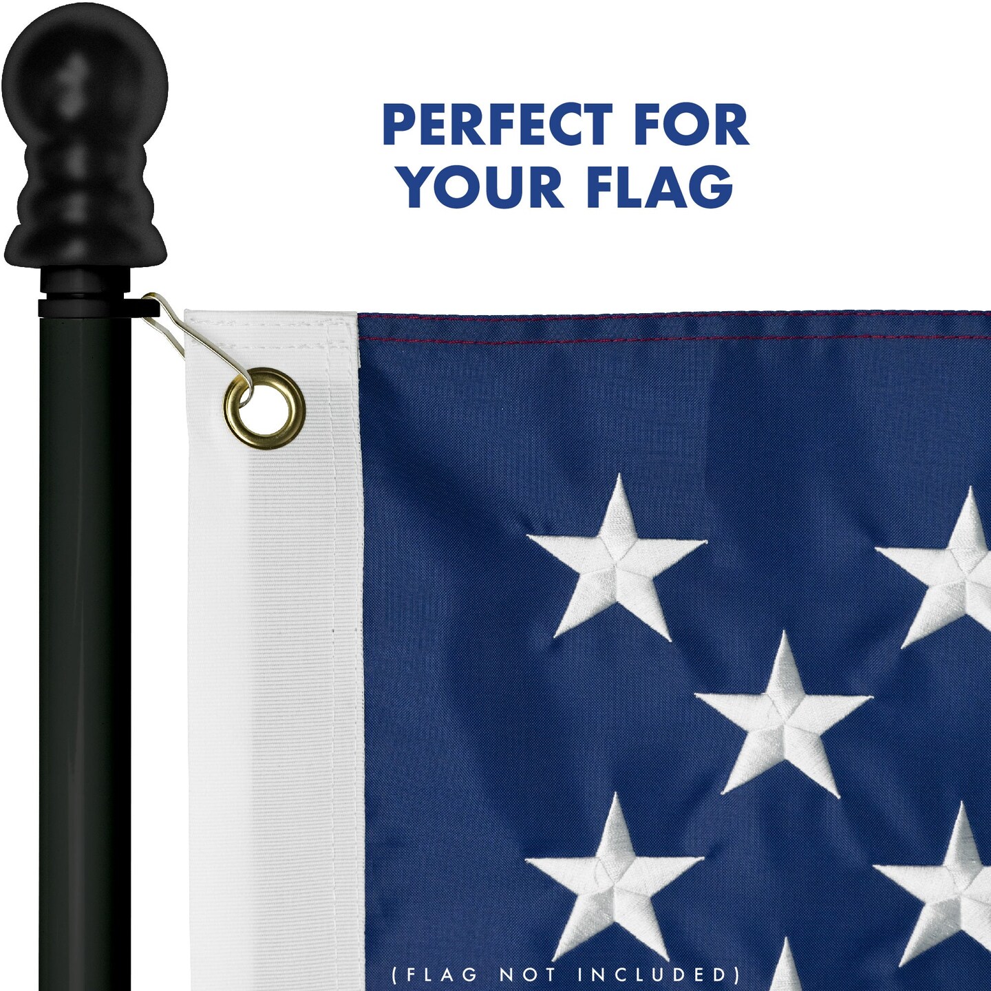 G128 5Ft Tangle-Free Aluminum Spinning Black Flagpole - Aluminum Wall Mount Flag Pole for Commercial/Residential Use (Flag NOT Included)