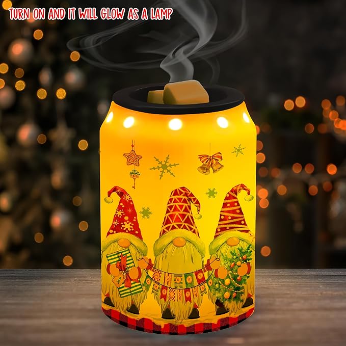 Gnomes Christmas Wax Warmer, Ceramic Wax Melt Warmer for Oil Candle, Electric Warmer Christmas Decorations for Living Room Kitchen Bathroom Home, Unique Women Relaxing Gifts