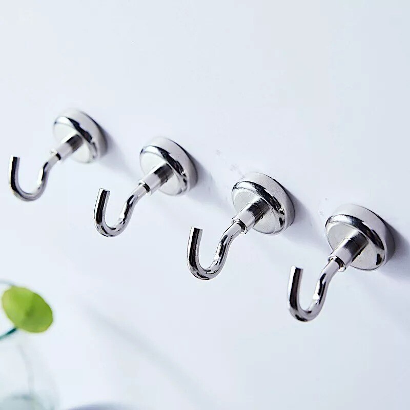 4 Silver Hanging Metal MAGNETIC HOOKS Home Tools Craft Holders Party Supplies