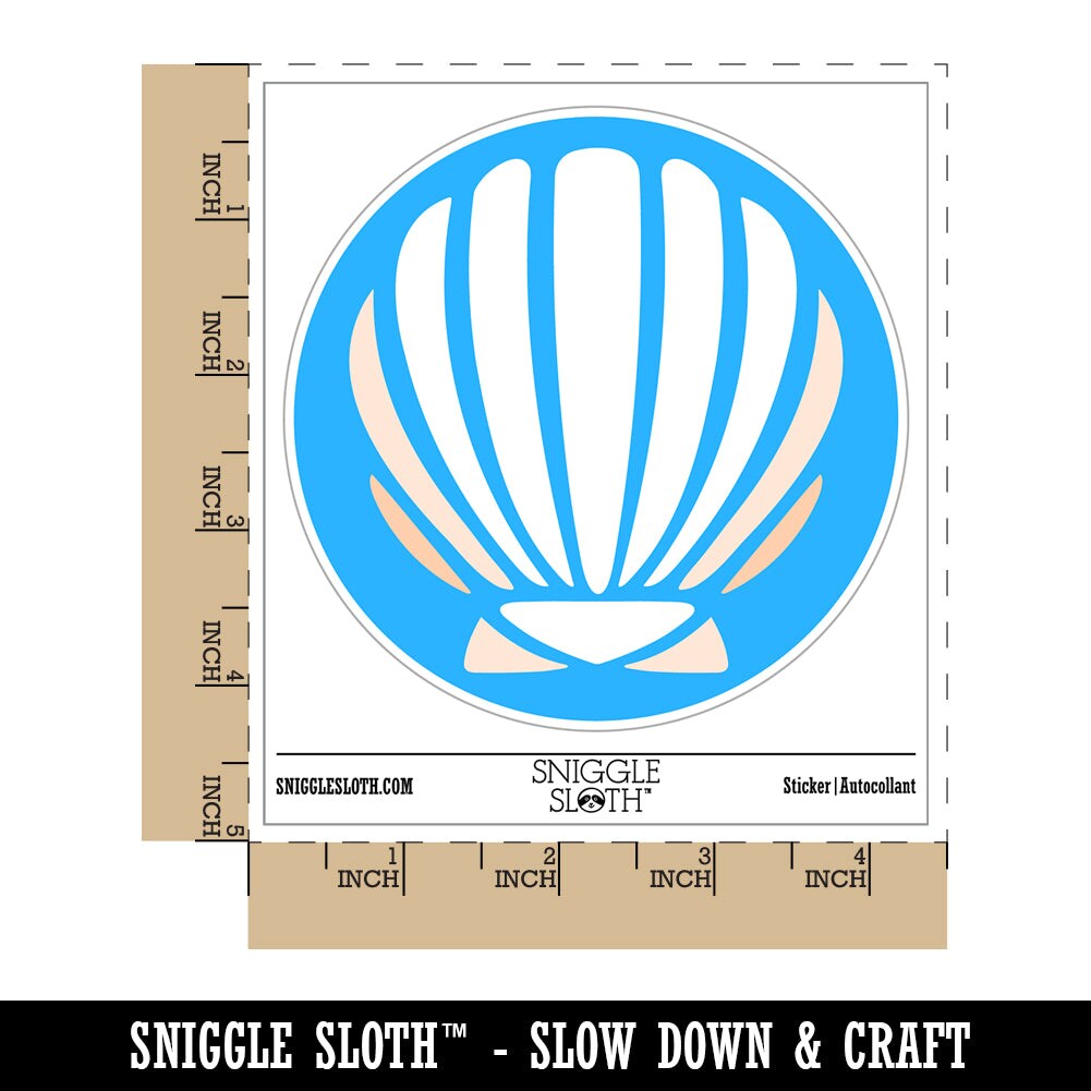 Scallop Seashell Beach Shell Ocean Waterproof Vinyl Phone Tablet Laptop Water Bottle Sticker Set - 5 Pack