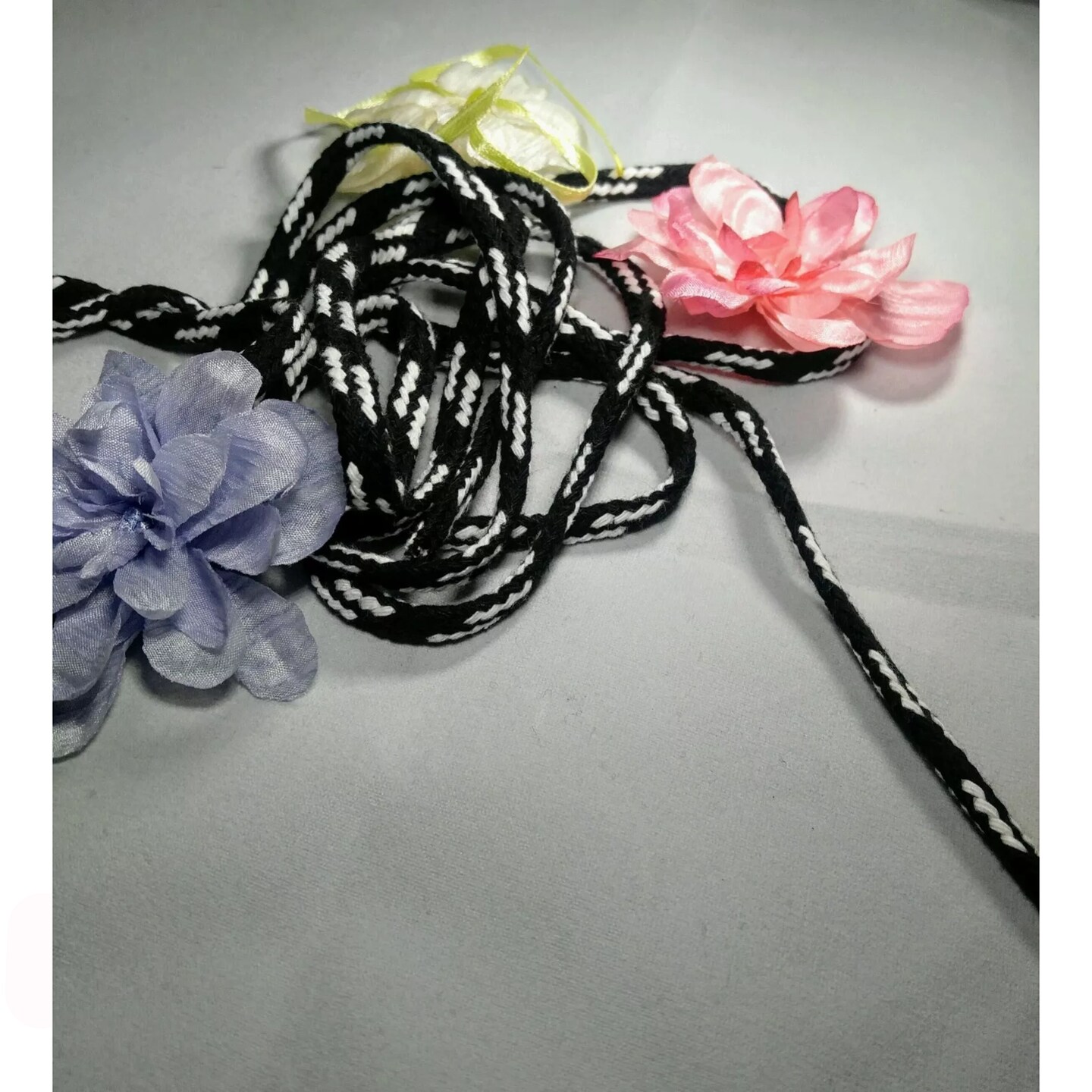Kitcheniva Black White Drawcord Round Braided Drawstring Cord