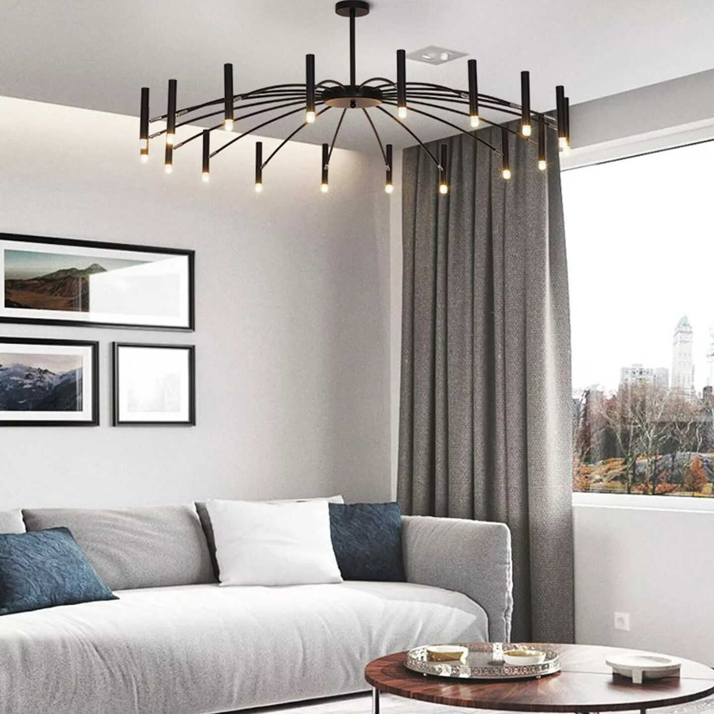 18 Light Black Metal Branch Chandelier Pendant Light Fixture D-102CM Home Decor
